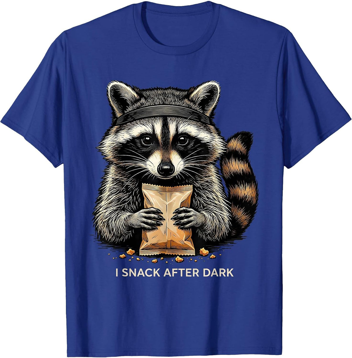 I Snack After Dark Funny Raccoon Trash Panda Meme Humor T-Shirt - Royal Blue