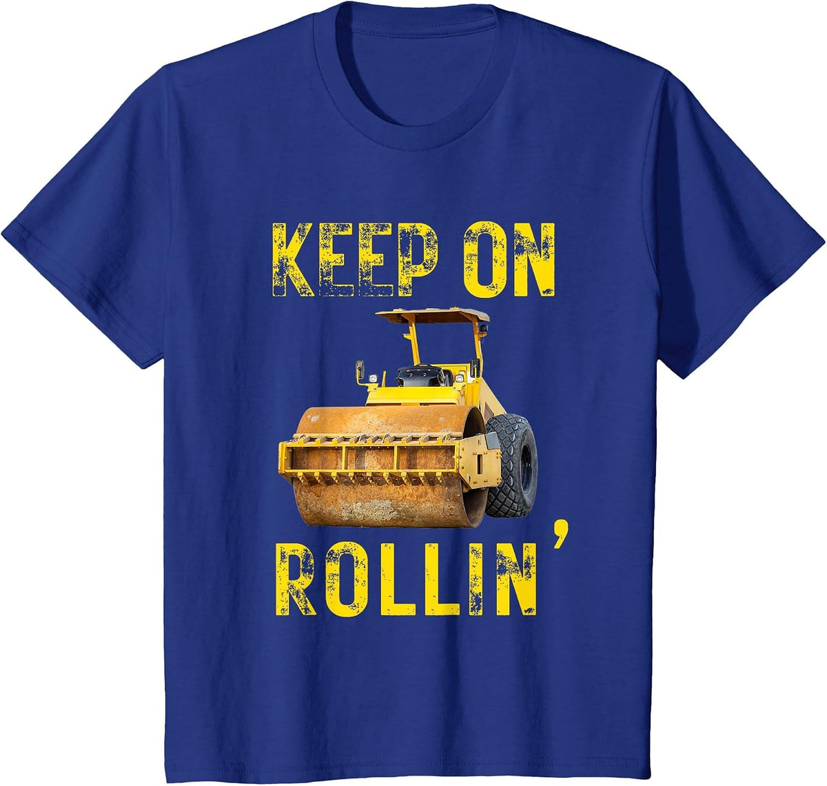 Dirt Machines Construction Truck Vehicles | Road Roller T-Shirt - Royal Blue