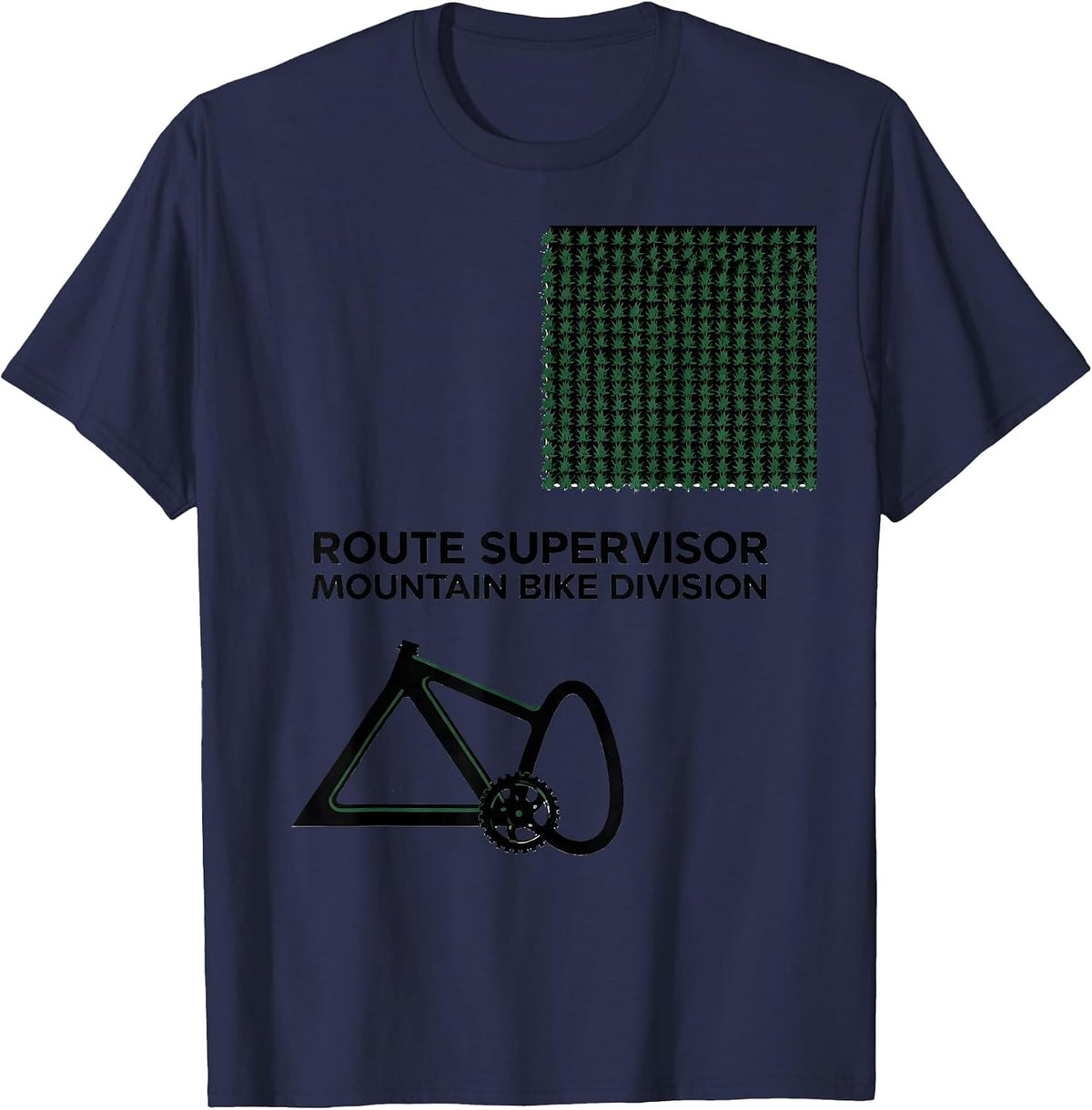 Route Supervisor Mountain Bike Division Christmas Biker T-Shirt - Navy Blue