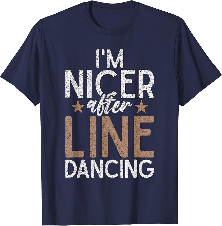 Im Nicer After Line Dancing T-Shirt - Navy Blue