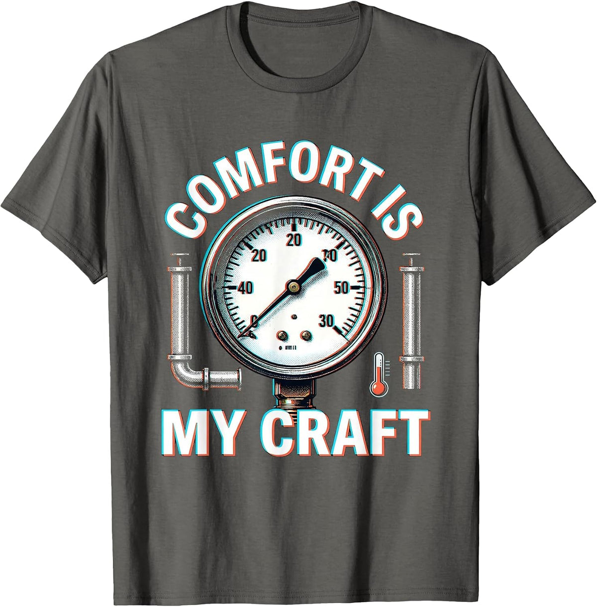 Comfort Is My Craft HVAC Technician Design T-Shirt - Asphalt Grey
