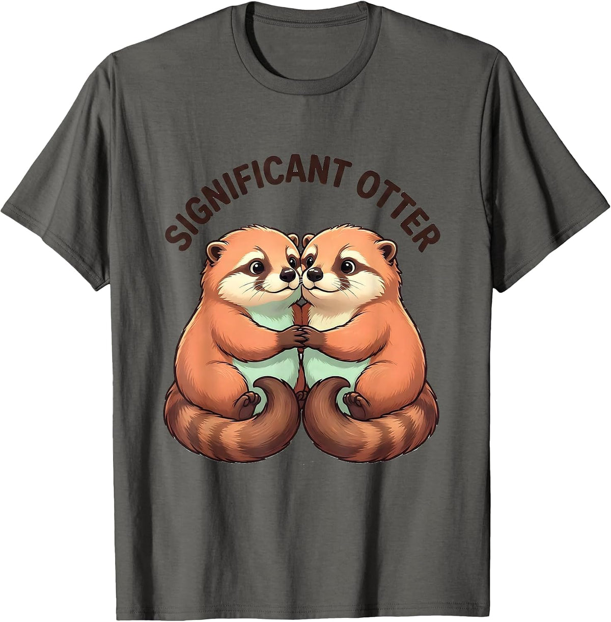 Significant Otter Cute Kawaii Funny Otter Lover Gift T-Shirt - Asphalt Grey