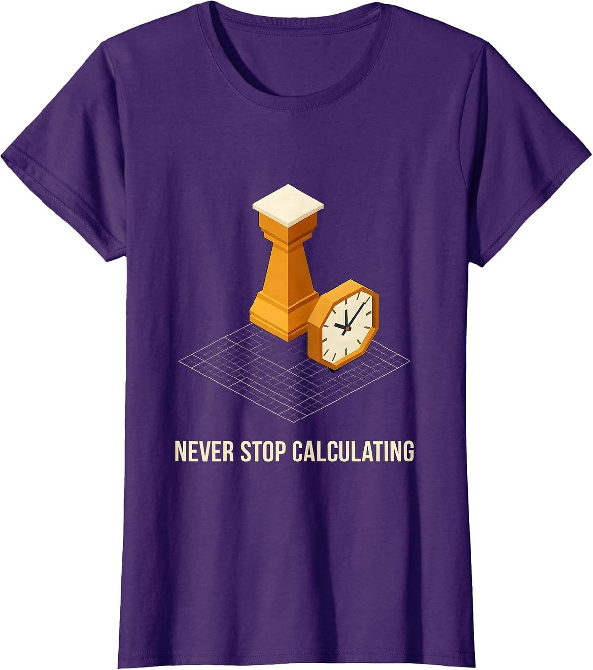 Women's Never Stop Calculating Funny Chess Player Gift Chess Lover T-Shirt - Purple