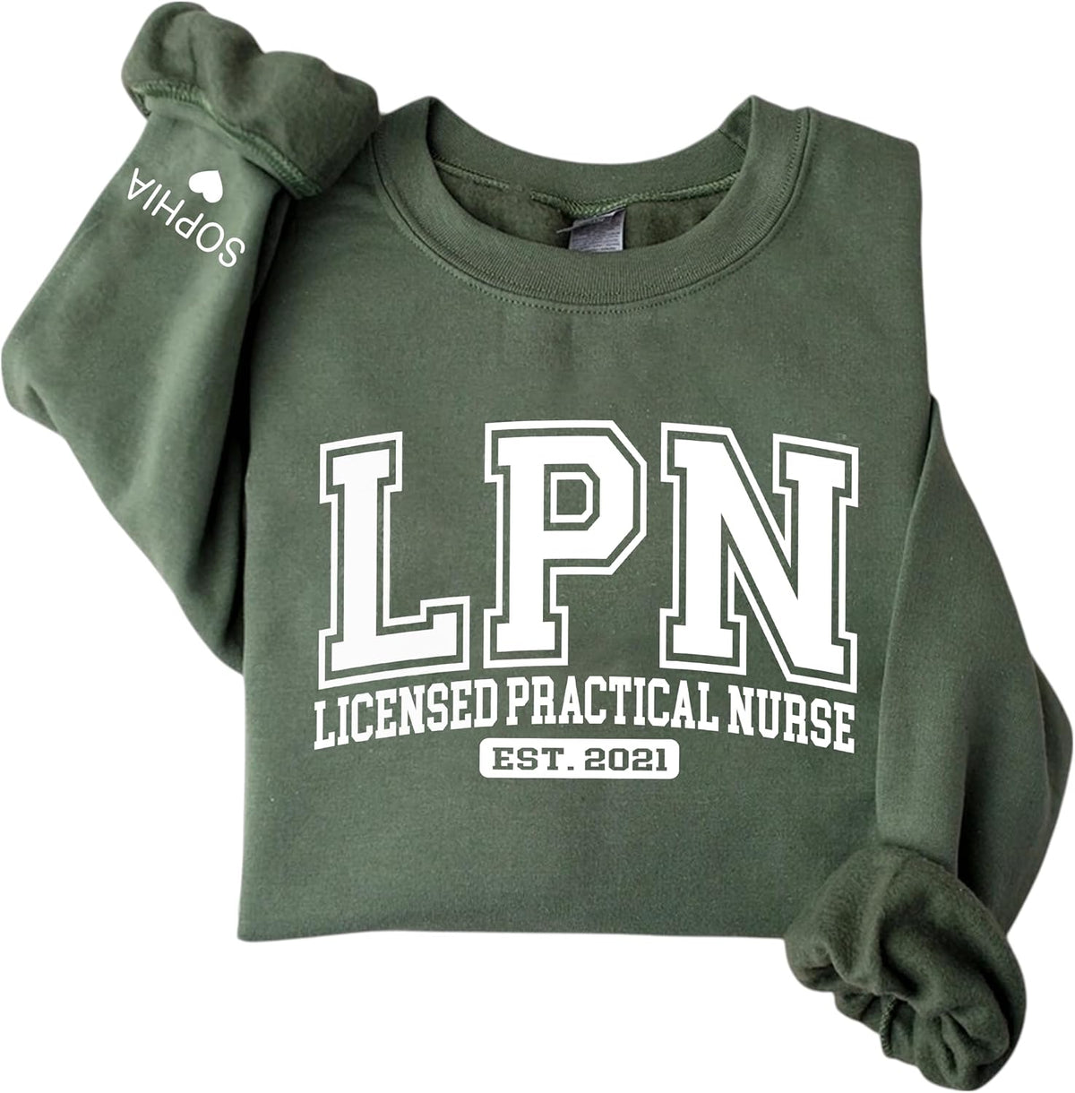 CHILLEVER Personalized LPN Sweatshirt, Licensed Practical Nurse Crewneck, Nurse Appreciation Gift, Gift For Nursing Student