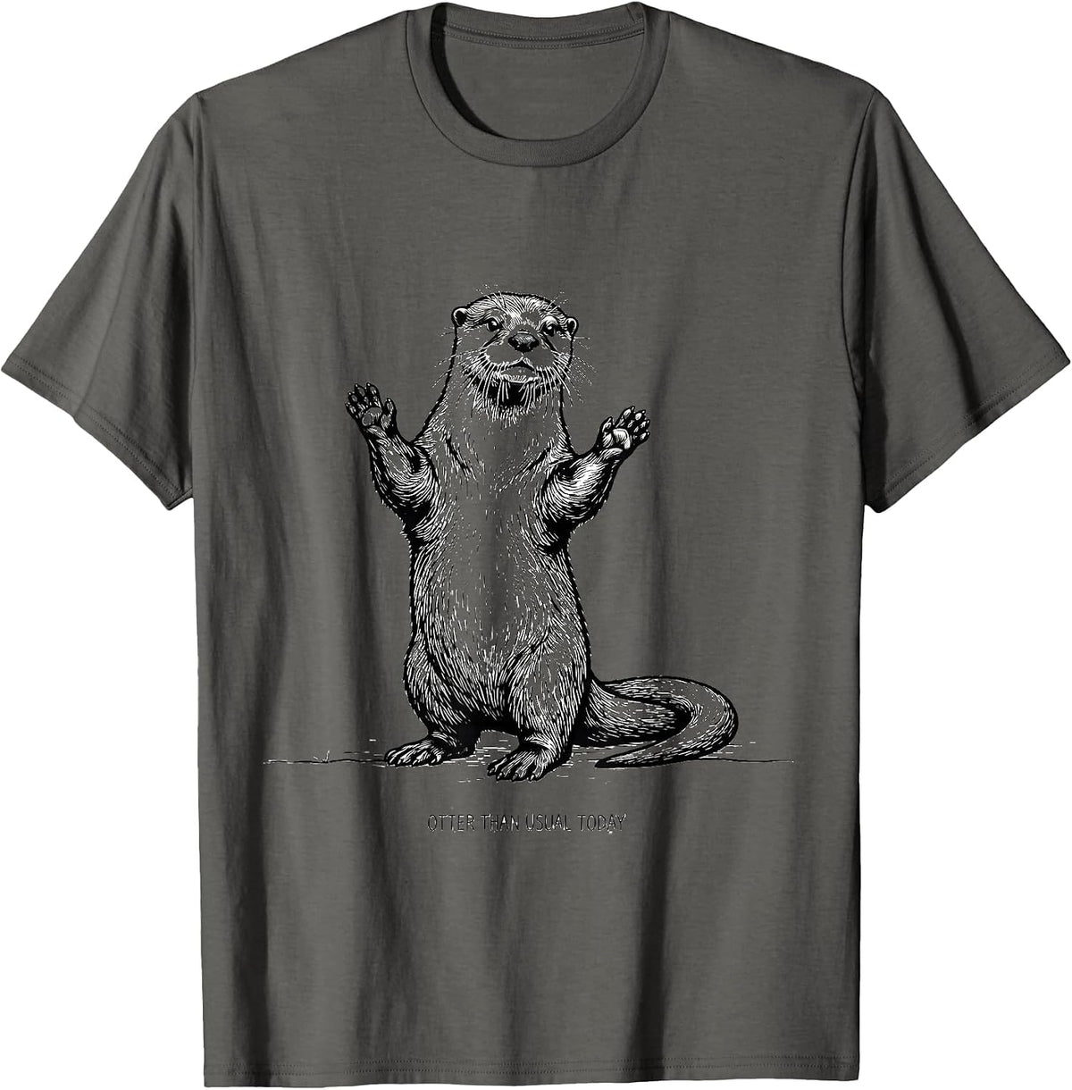 Otter Than Usual Today Funny Otter Lover Gift For Kids Teens T-Shirt - Asphalt Grey