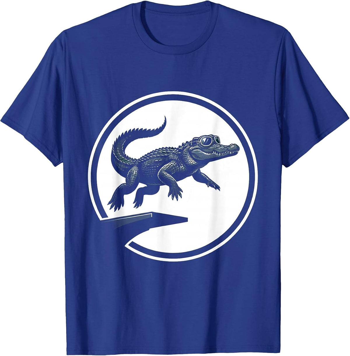 Later Gator Diving Board Pilot Alligator T-Shirt - Royal Blue
