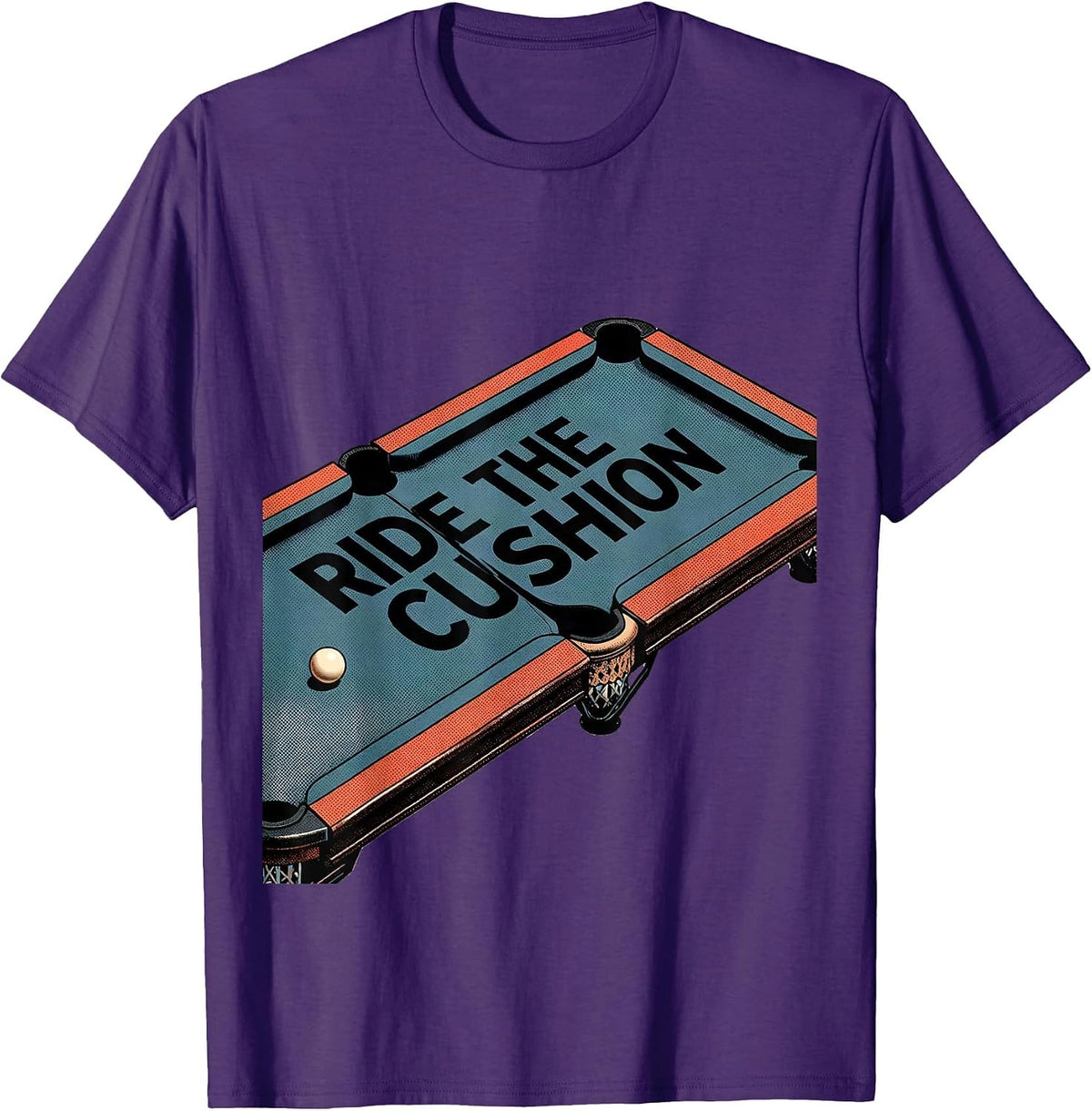Men's Ride The Cushion Funny Billiards Pool Player Gift T-Shirt - Purple