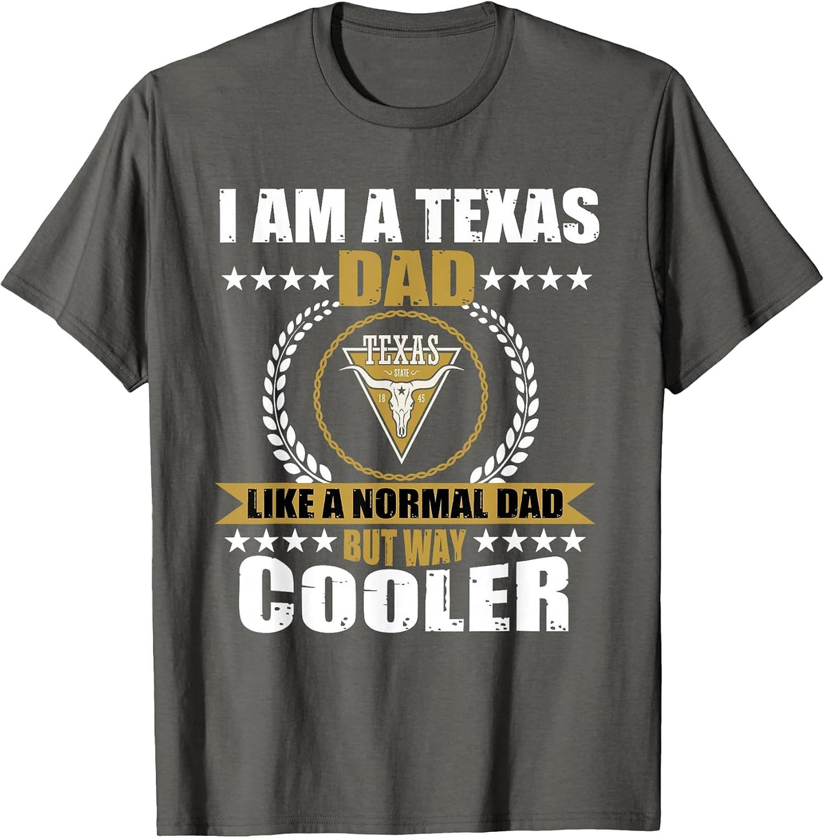 Great Texas Dad Saying Texan Design USA Longhorn for Men T-Shirt - Asphalt Grey