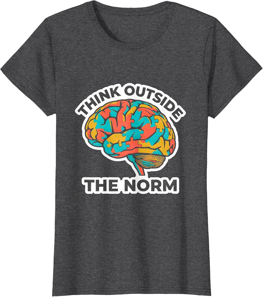 Women's Think Outside the Norm Celebrate All Minds Design T-Shirt - Dark Heather Grey
