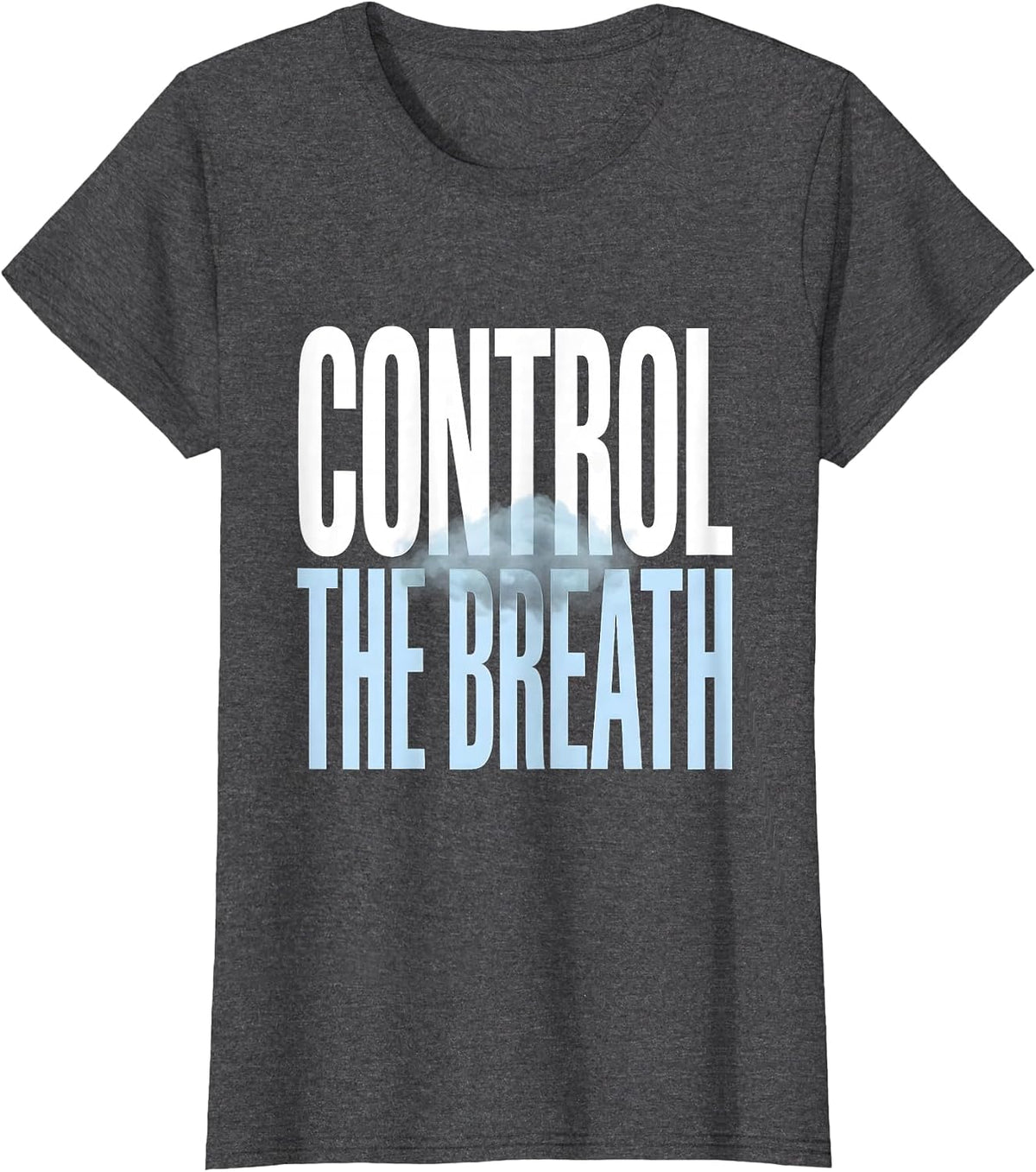 Women's Control The Breath Stoic Philosophy Quote Marcus Aurelius T-Shirt - Dark Heather Grey