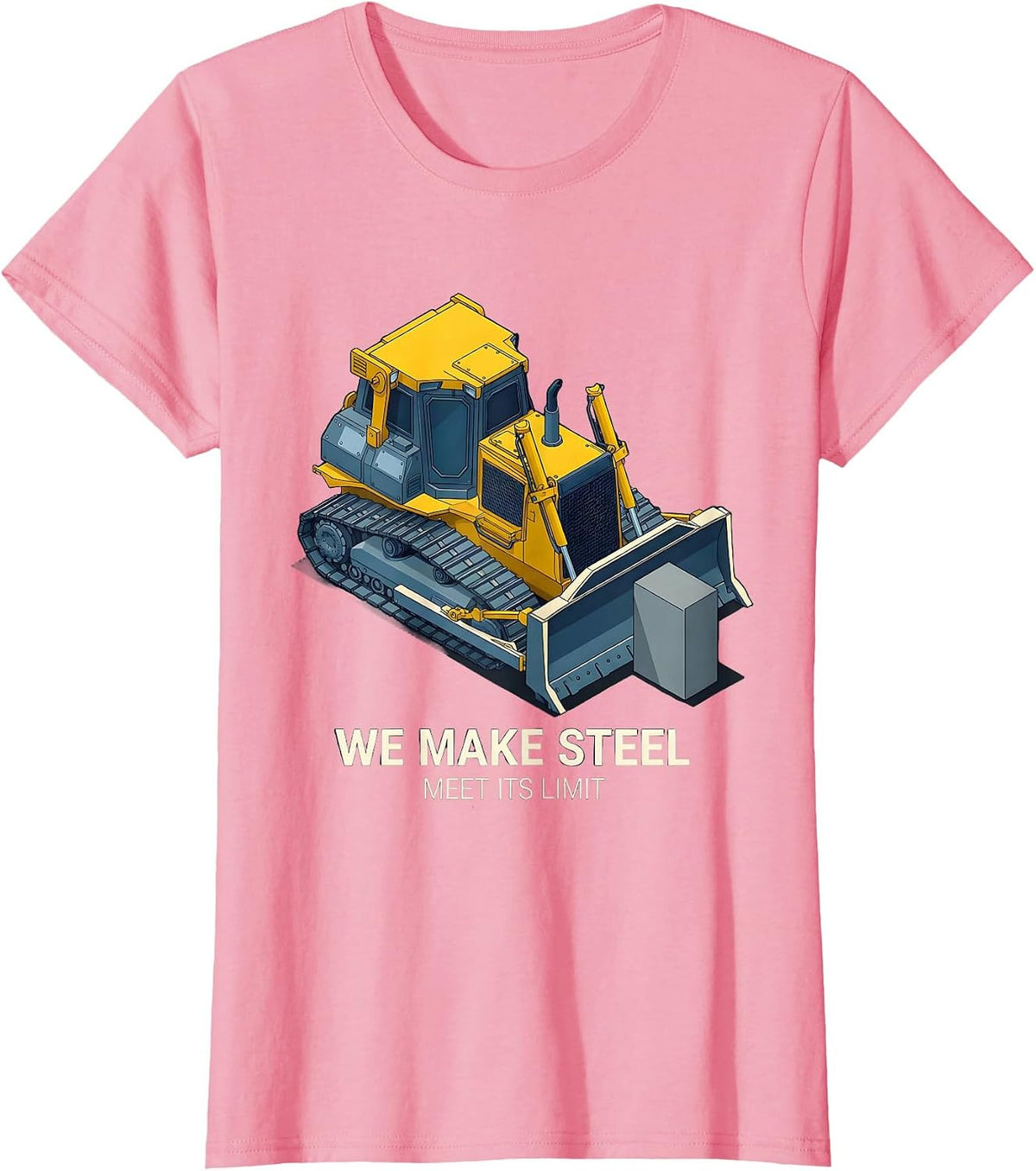 Women's We Make Steel Meet Its Limit Isometric Vector Heavy T-Shirt - Pink