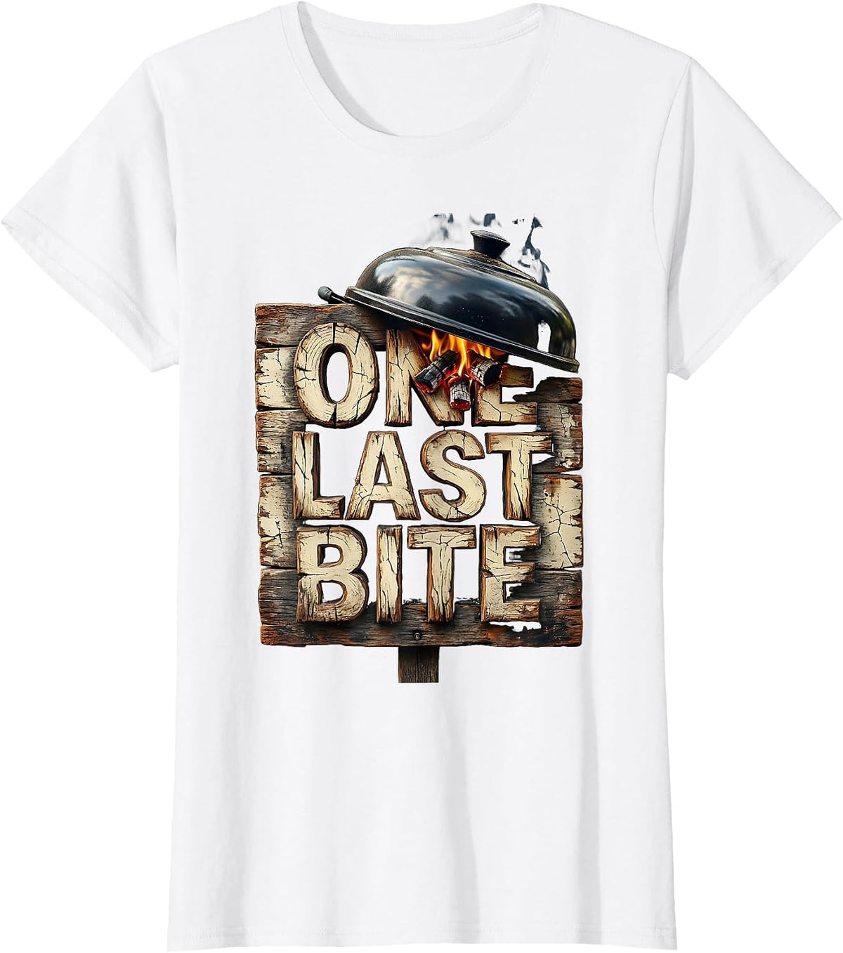 One Last Bite Distressed BBQ Pitmaster Labor Day T-Shirt - White