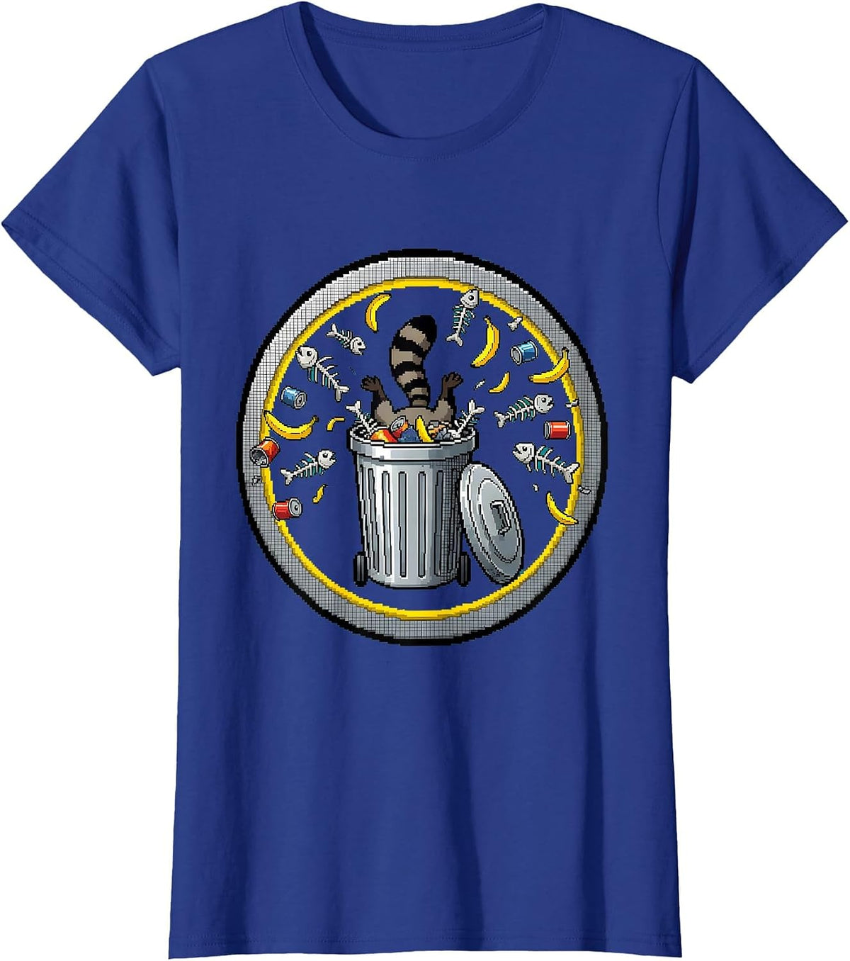 Women's Raccoon Dumpster Dive Funny Trash Panda Graphic T-Shirt - Royal Blue