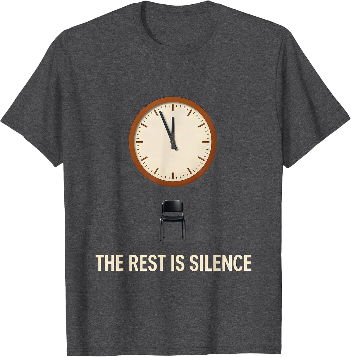The Rest Is Silence Witty Shakespeare Literary Humor Drama T-Shirt - Dark Heather Grey