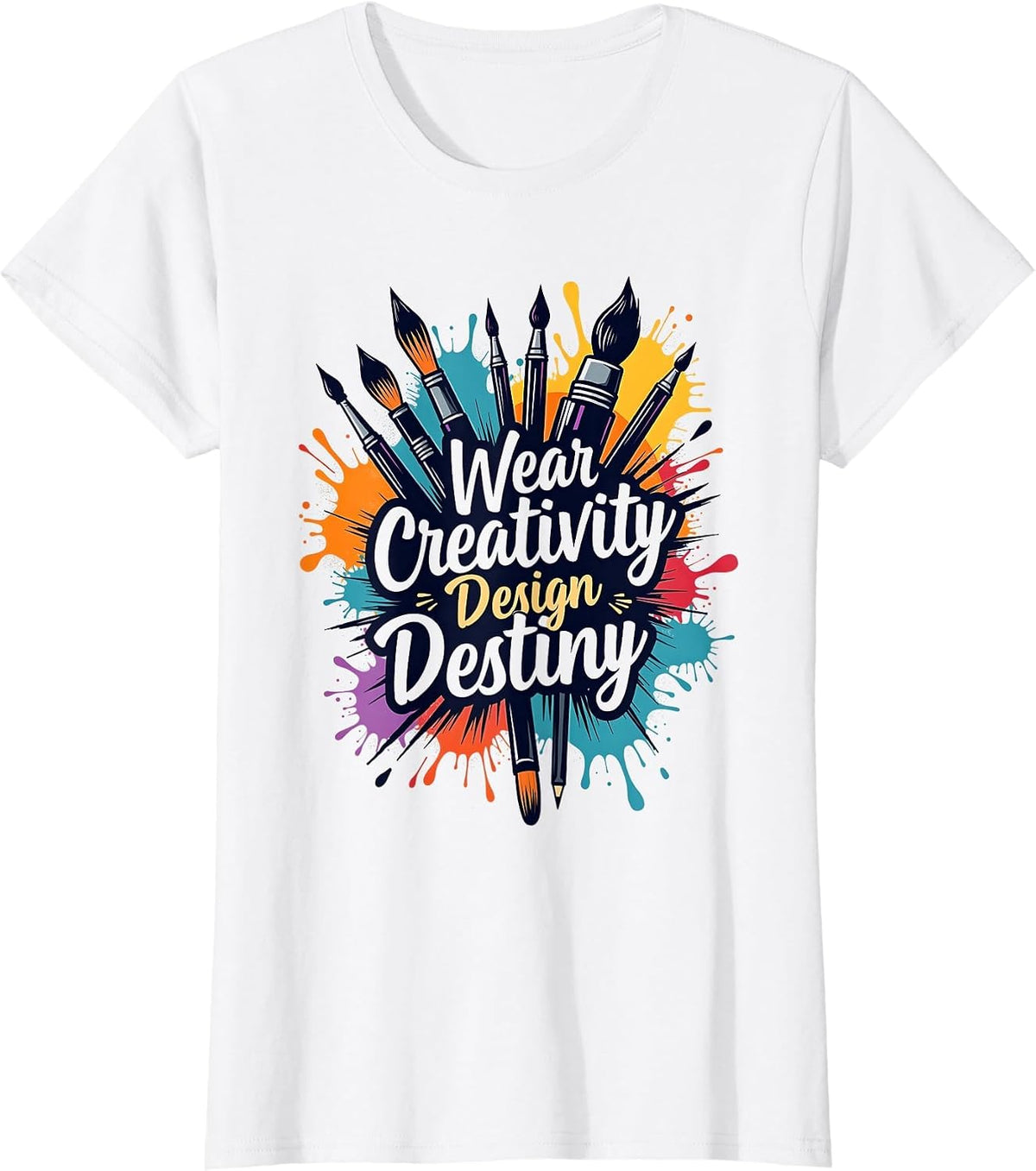 Wear Creativity Design Destiny Creative Graphic T-Shirt - White
