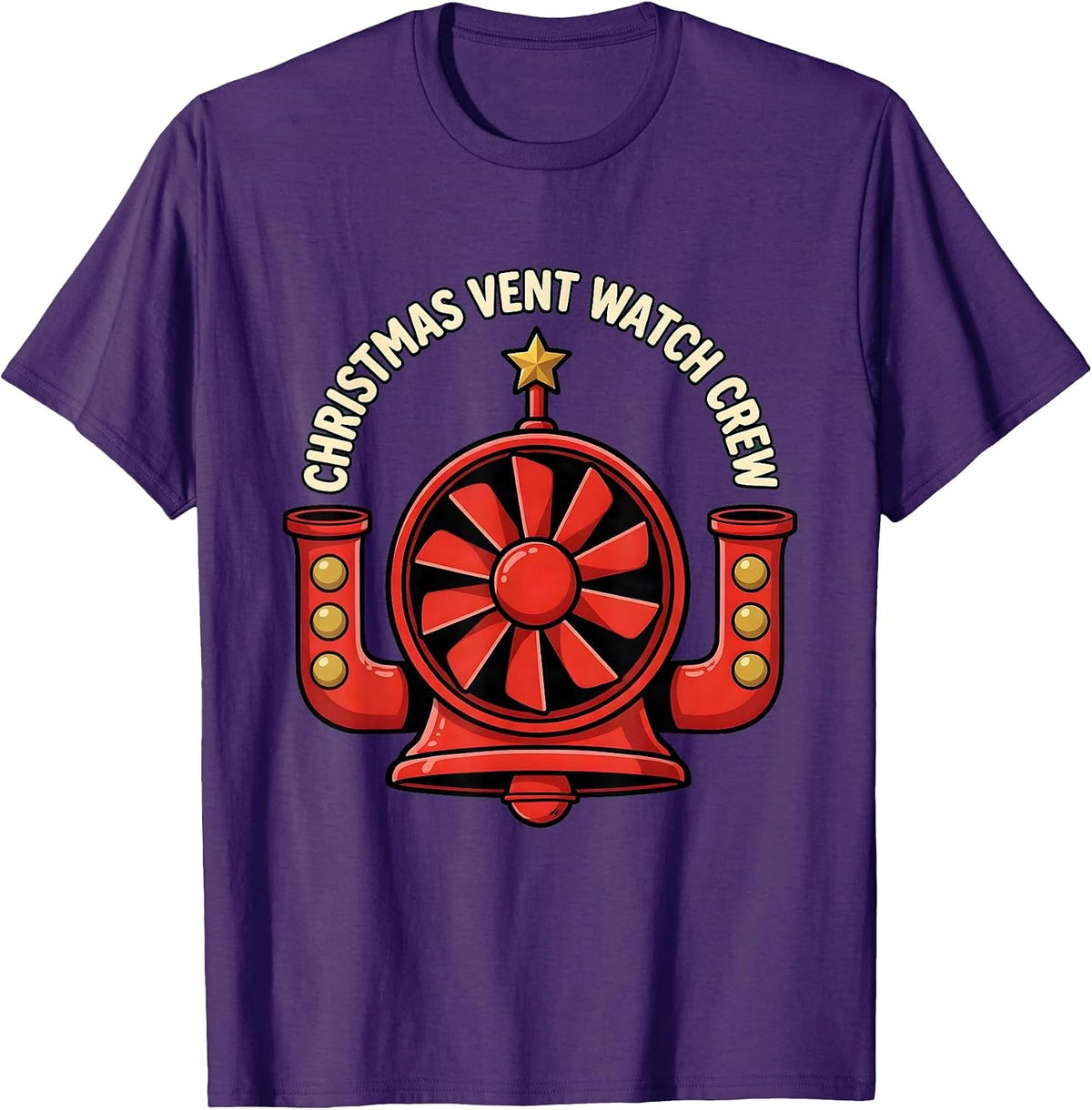 Christmas Vent Watch Crew Funny Respiratory Therapist RT T-Shirt - Purple