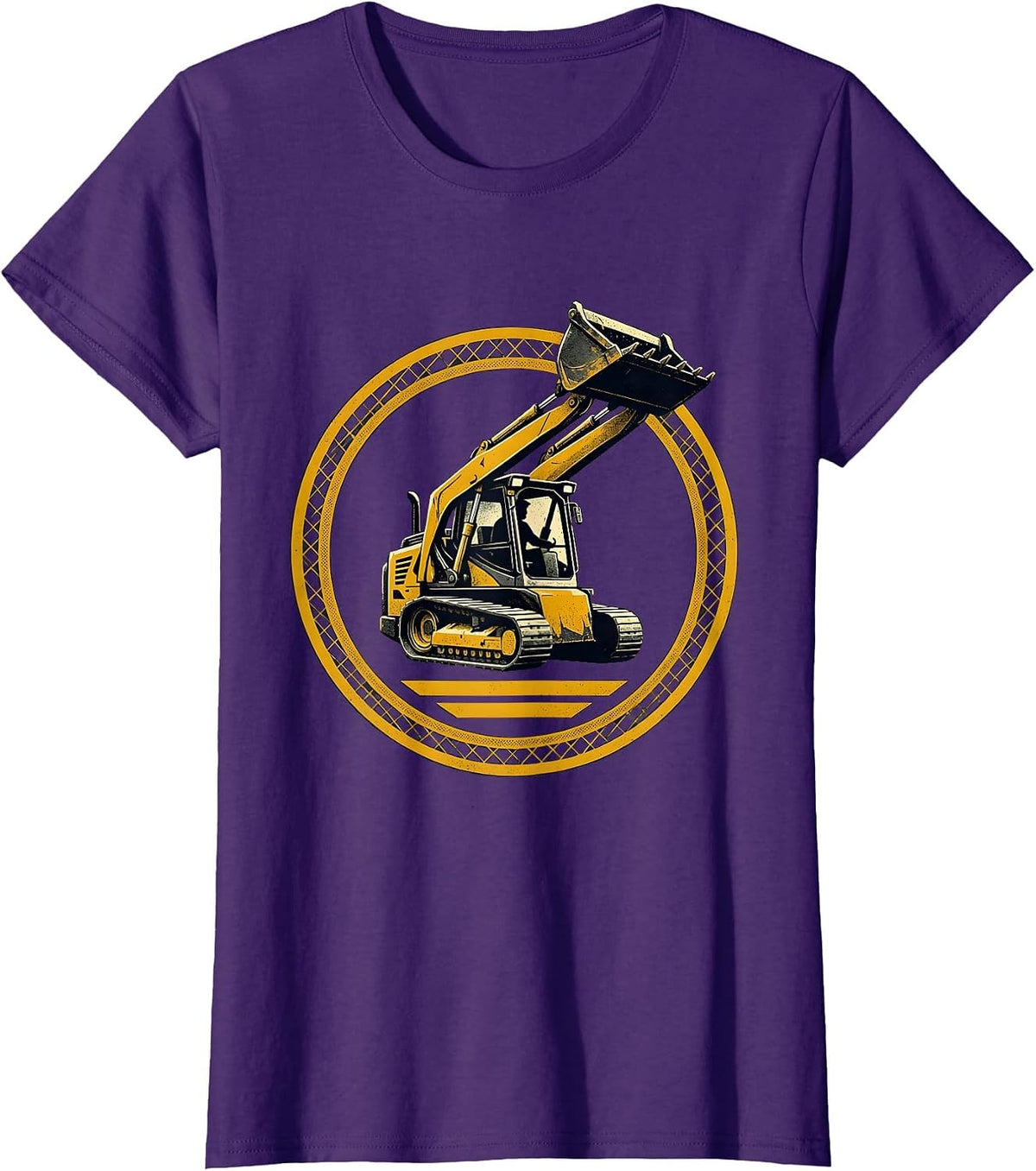 Women's Skid Steer Badge Operator Humor Vintage T-Shirt - Purple