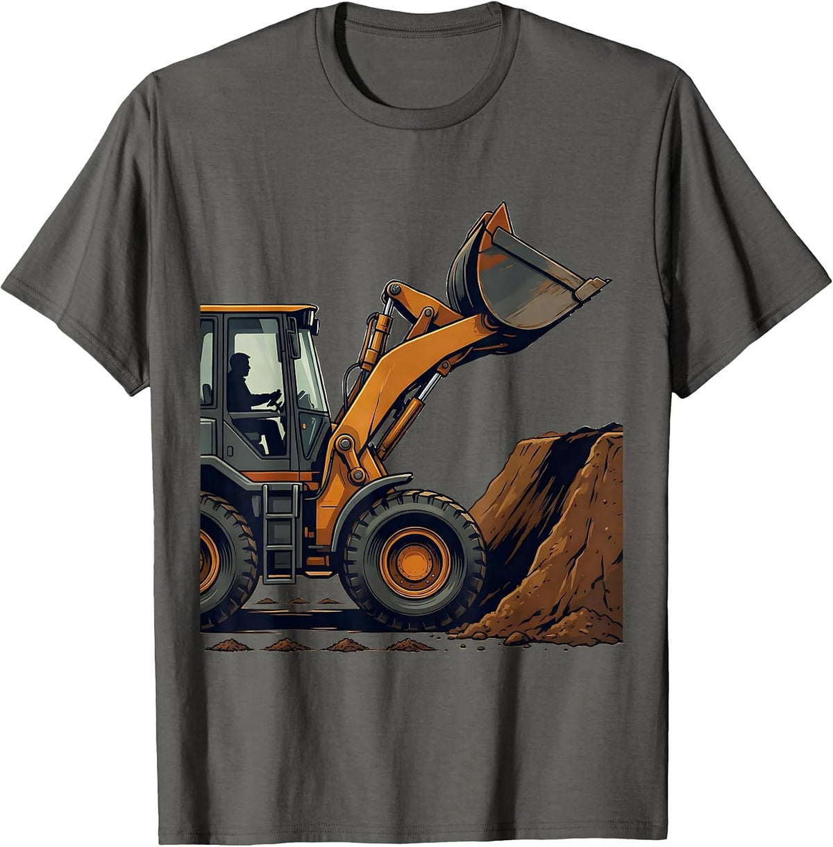 Men's Wheel Loader Operator Humor Vintage Badge Pride T-Shirt - Asphalt Grey