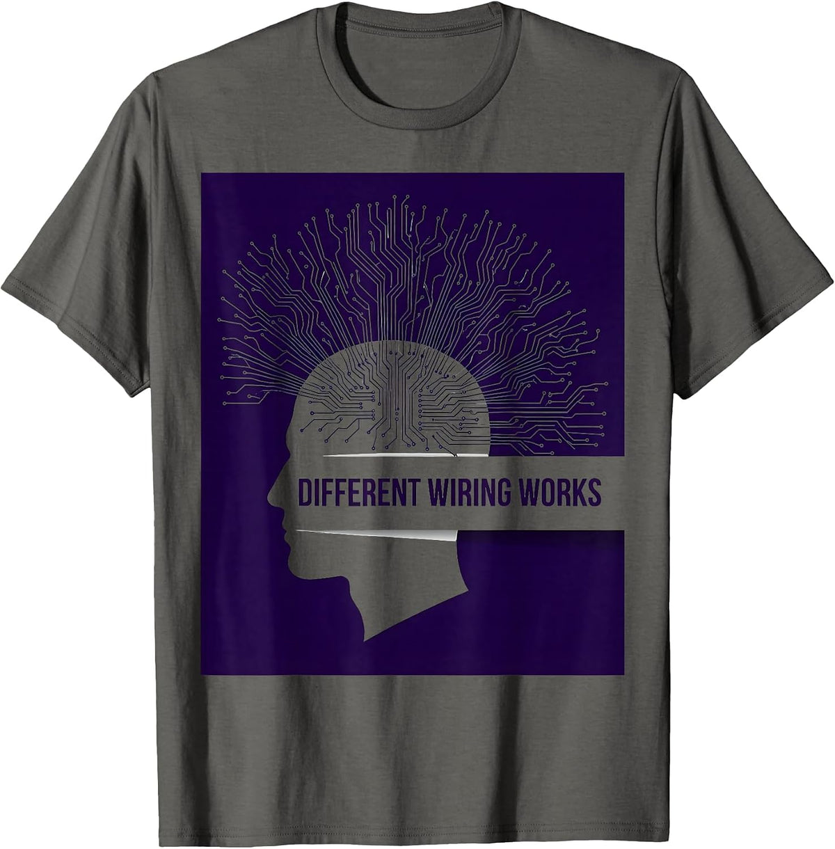 Different Wiring Works Neurodiversity Design T-Shirt - Asphalt Grey
