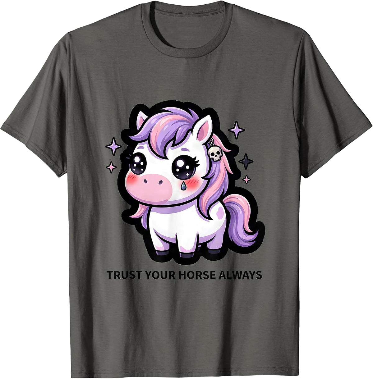 Men's Trust Your Horse Always Equestrian Design T-Shirt - Asphalt Grey
