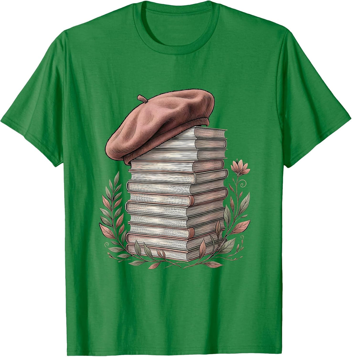 Men's Gigi Chic Beret Fashion Magazine Stack Graphic T-Shirt - Kelly Green