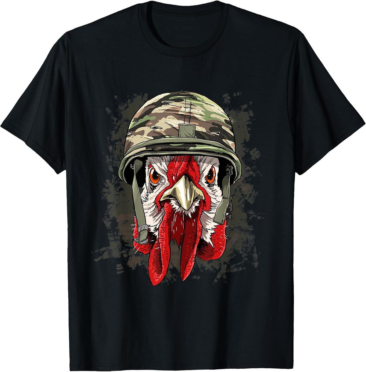 Chicken Soldier Veteran Army Chicken Farm Animal Lover T-Shirt, Men, Black, Small - As Pictured