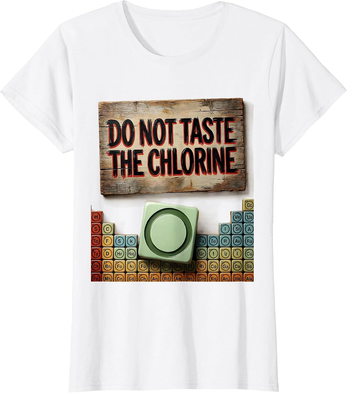 Do Not Taste The Chlorine Funny Periodic Table Chemistry T-Shirt - White