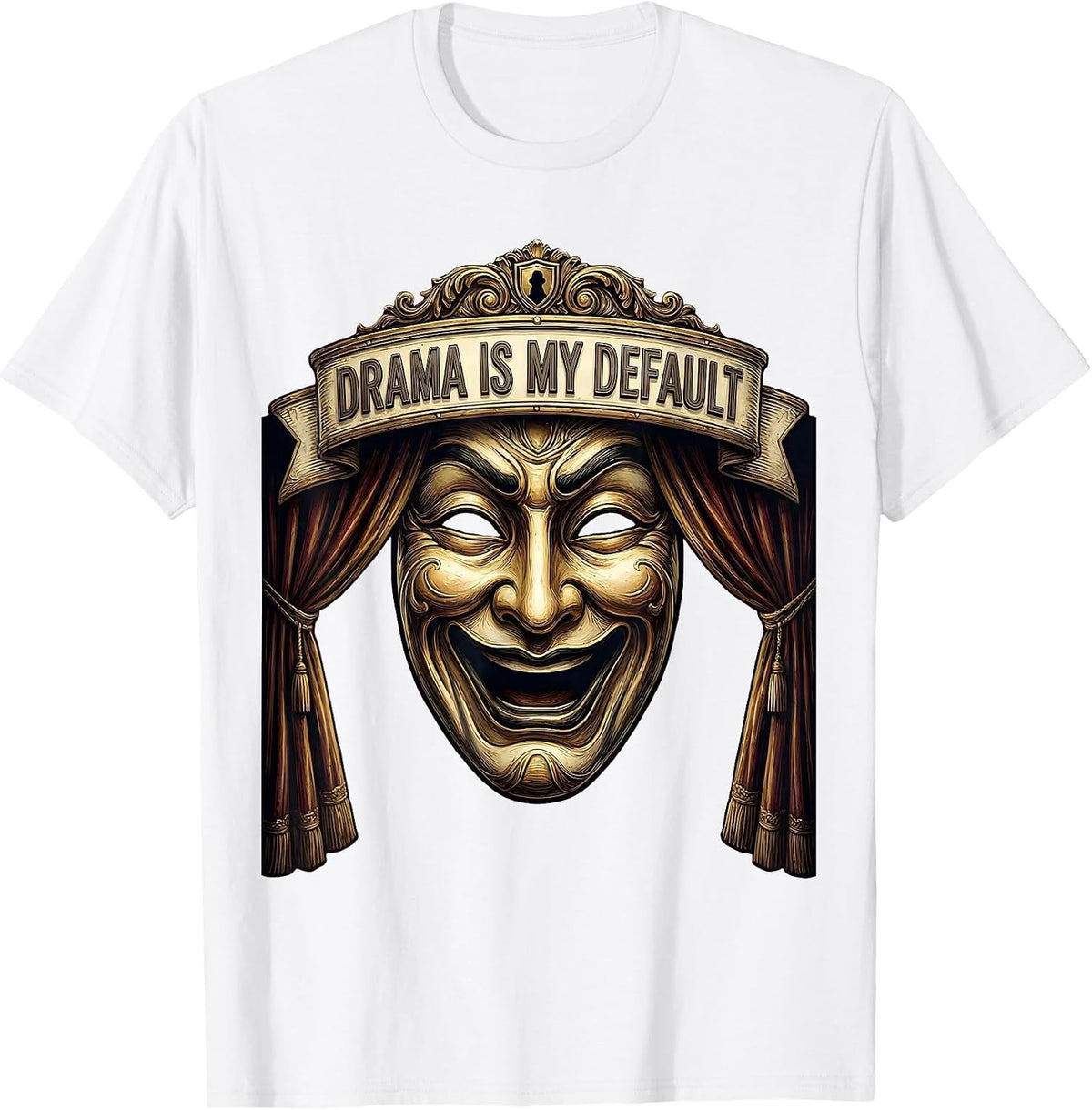 Men's Drama Is My Default Show Business Graphic T-Shirt - White