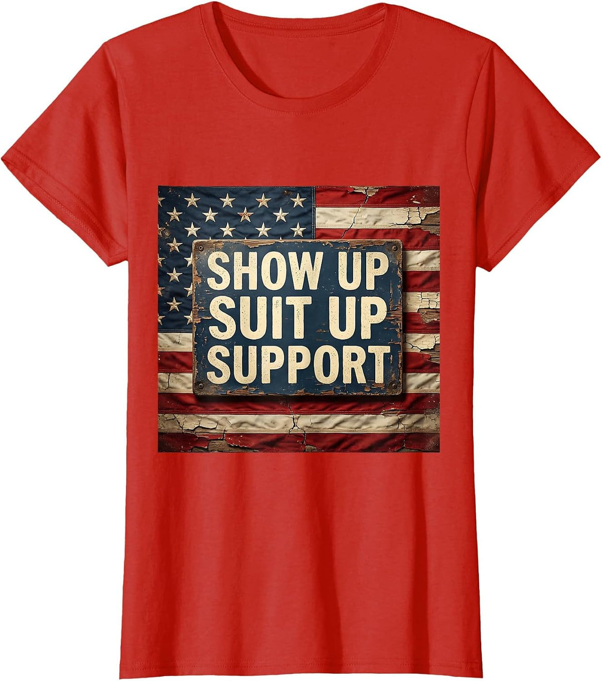 Show Up Suit Up Support Paraprofessional Design T-Shirt - Red