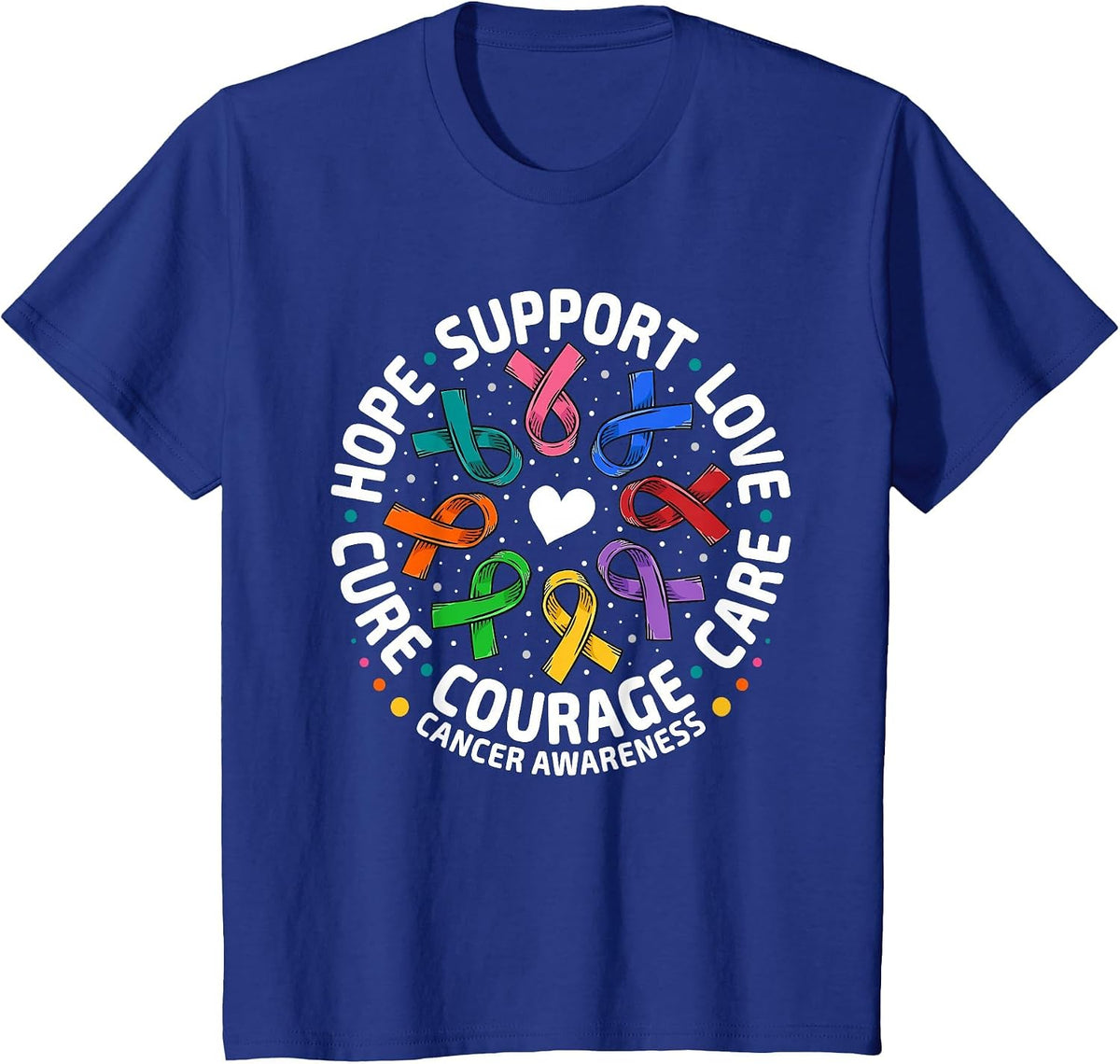 All Cancer Awareness Shirts Support All Ribbons Cancer T-Shirt - Royal Blue