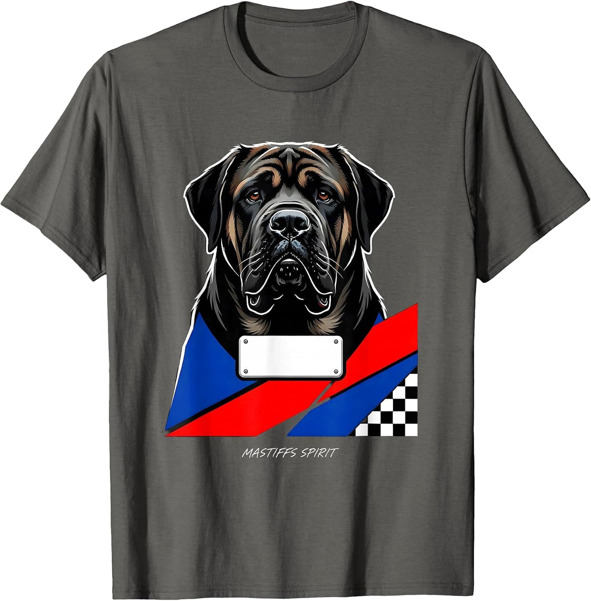 Men's Mastiffs Spirit Racing Livery School Mascot Team Spirit Fan T-Shirt - Asphalt Grey