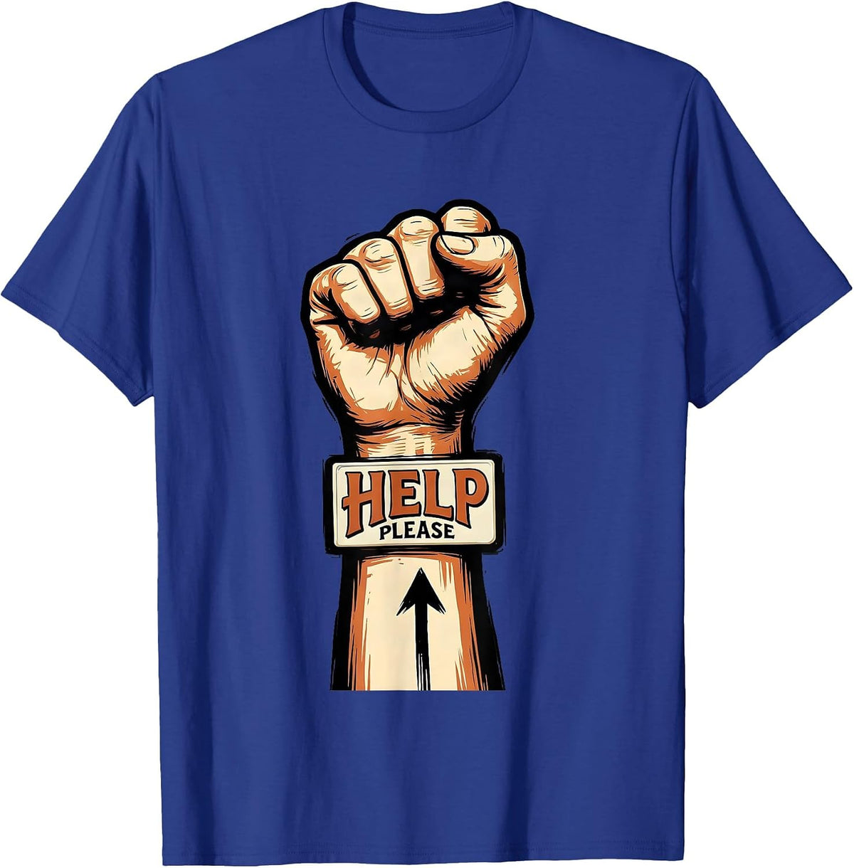 Help Please Sign Language Teacher Deaf Awareness ASL T-Shirt - Royal Blue
