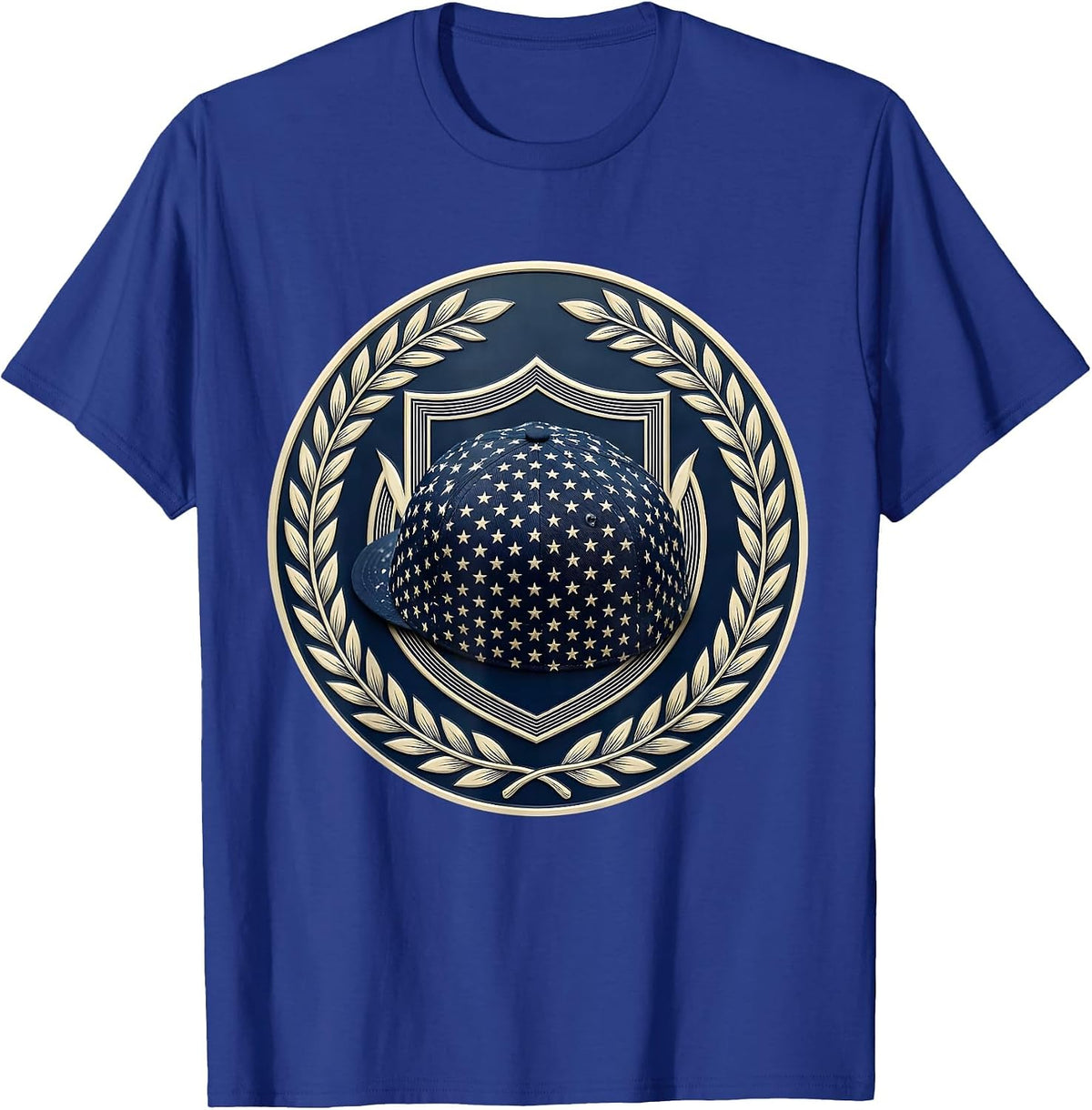 Starry Scrub Cap Nurse Graphic Tee T-Shirt - Royal Blue