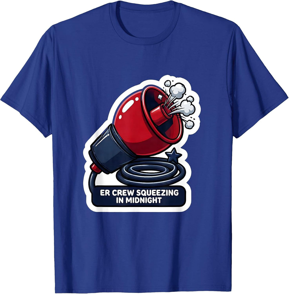 ER Crew Squeezing In Midnight Funny Nurse Crew New Years Eve T-Shirt - Royal Blue