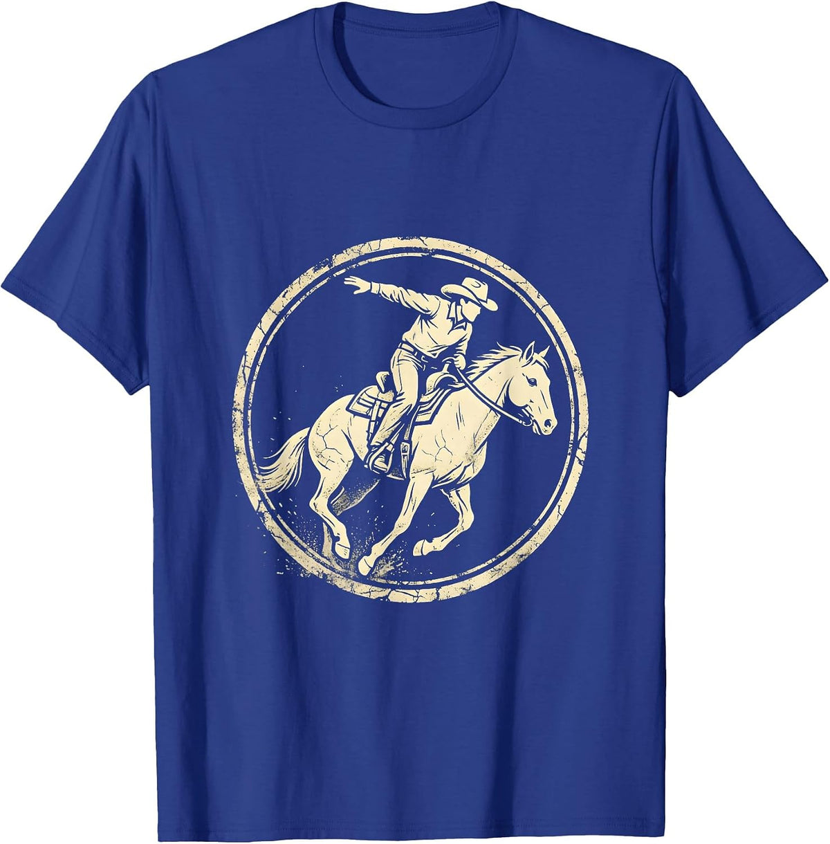 Women's Barrel Racer Leaning Into the Turn T-Shirt - Royal Blue