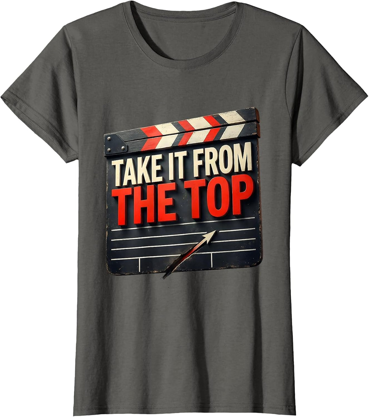 Women's Take It From The Top Funny Theater Kid Musical Theatre Actor T-Shirt - Asphalt Grey