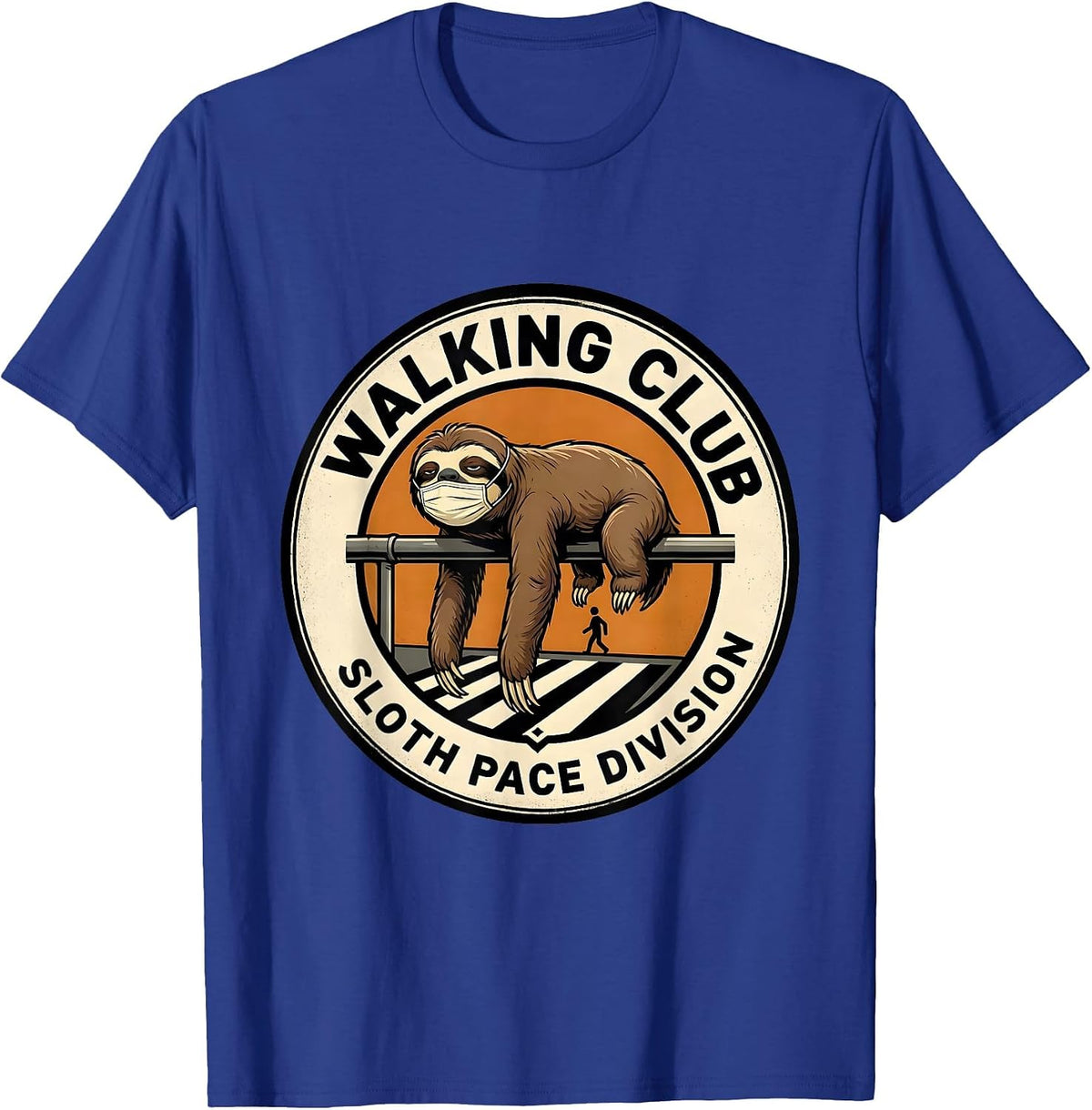 Walking Club Sloth Pace Division Funny Sloth Lover Humor T-Shirt - Royal Blue