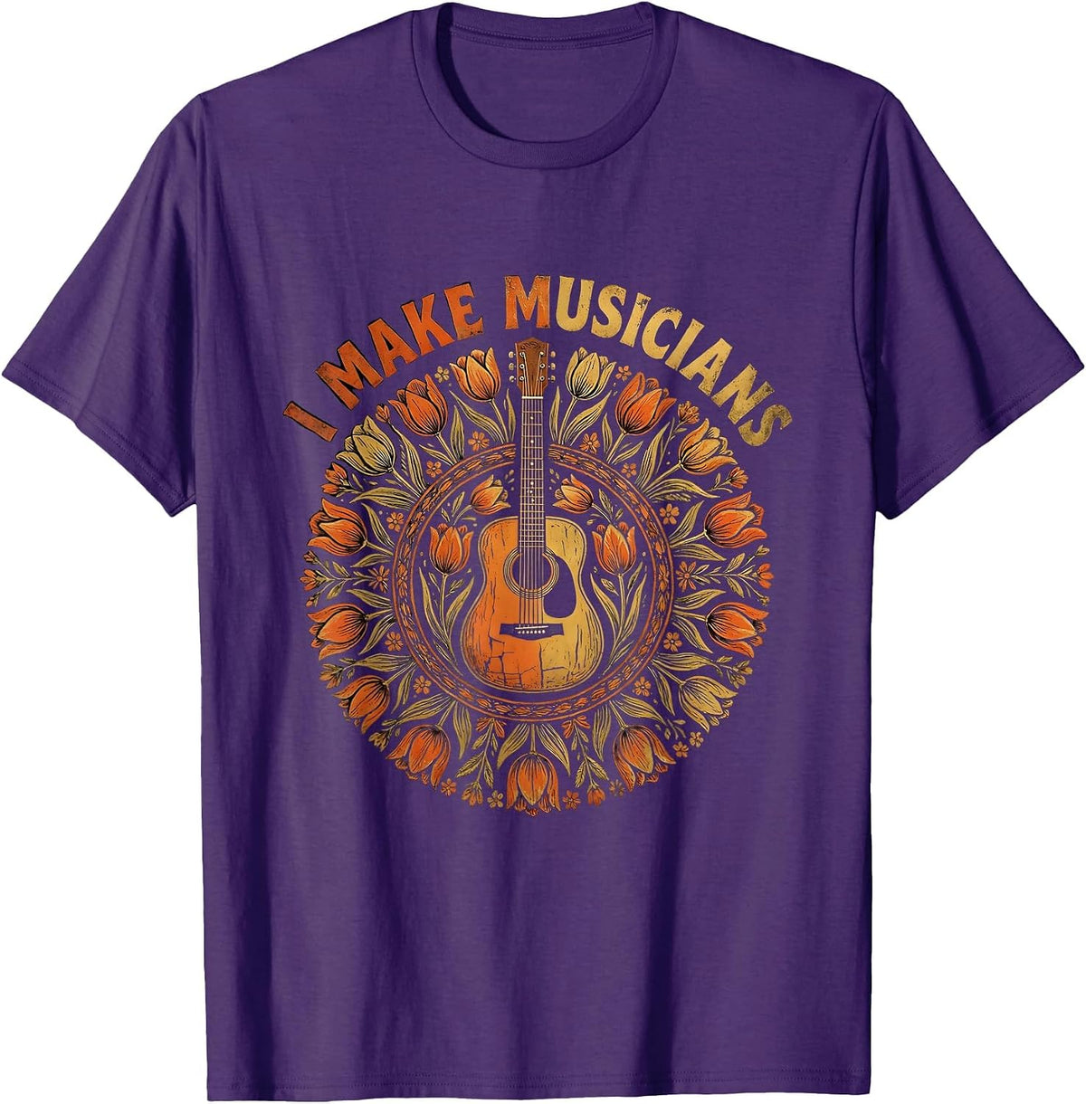 I Make Musicians Music Teacher Graphic Design T-Shirt - Purple