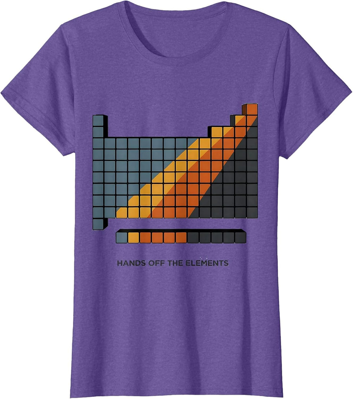 Hands Off The Elements Funny Periodic Table Chemistry T-Shirt - Purple Heather