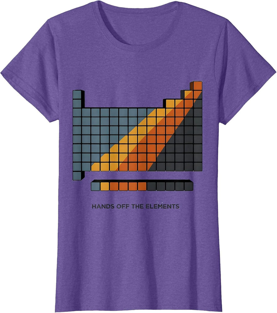 Hands Off The Elements Funny Periodic Table Chemistry T-Shirt - Purple Heather