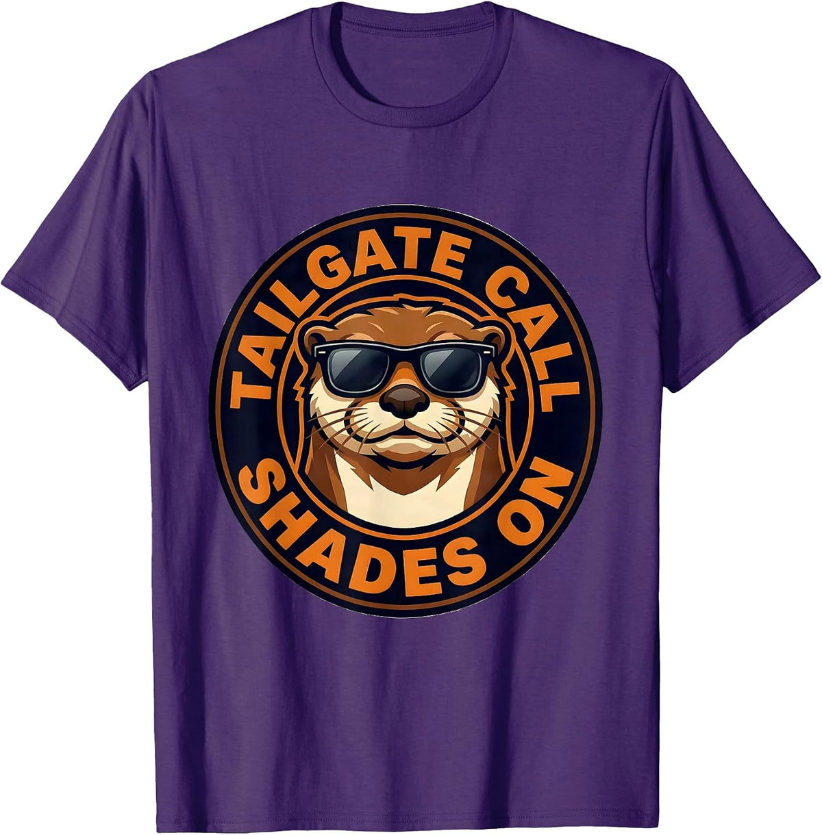 Men's TAILGATE CALL SHADES ON Mascot Logo College Fan Gear T-Shirt - Purple