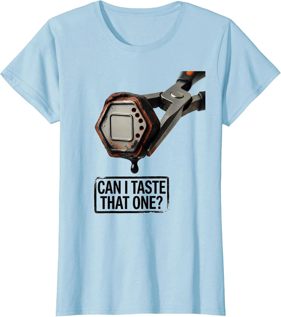Women's Can I Taste That One Funny Periodic Table Chemistry Teacher T-Shirt - Baby Blue