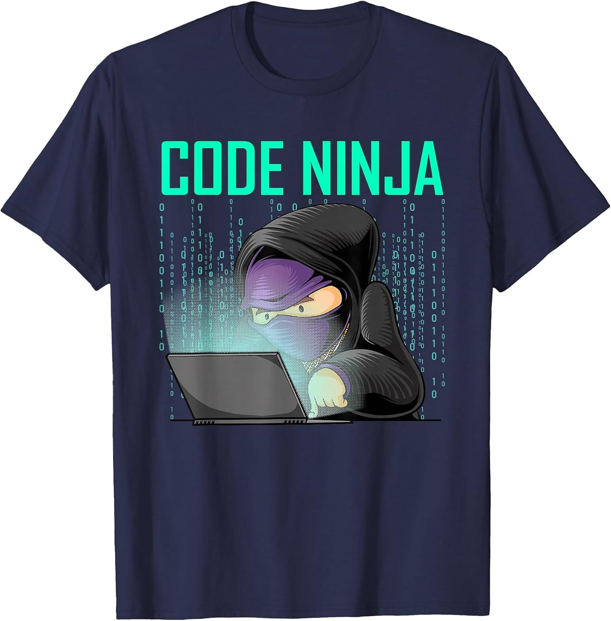 Cool Computer Programmer Art for Men Women Web Coding Geek T-Shirt - Navy Blue
