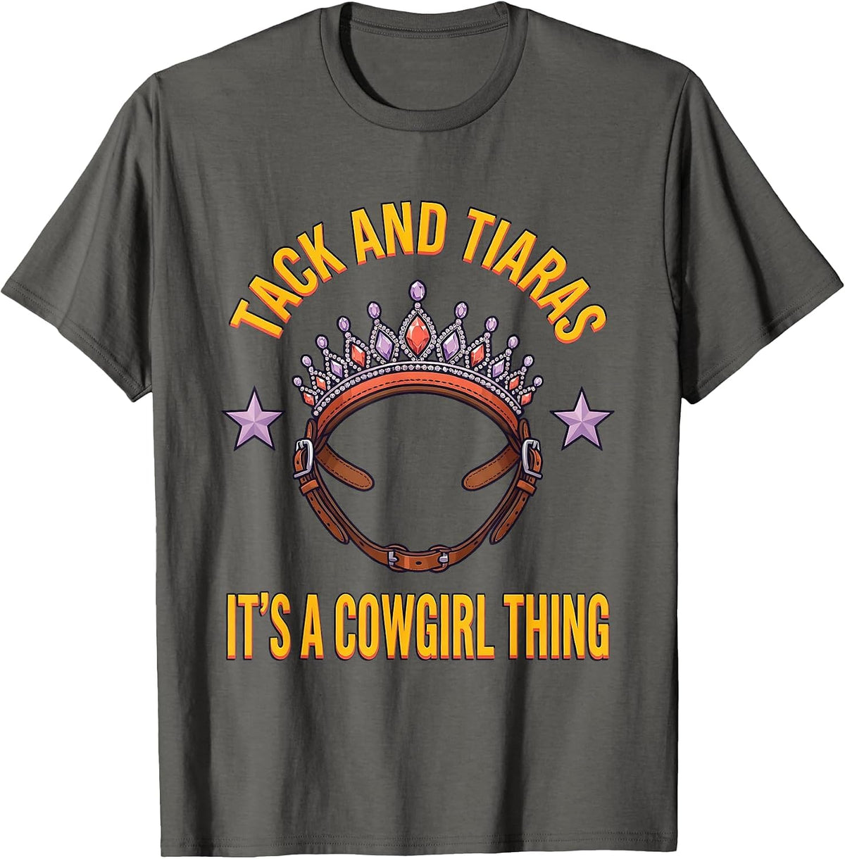 Men's Tack and Tiaras, It's A Cowgirl Thing Funny Western Cowgirl T-Shirt - Asphalt Grey