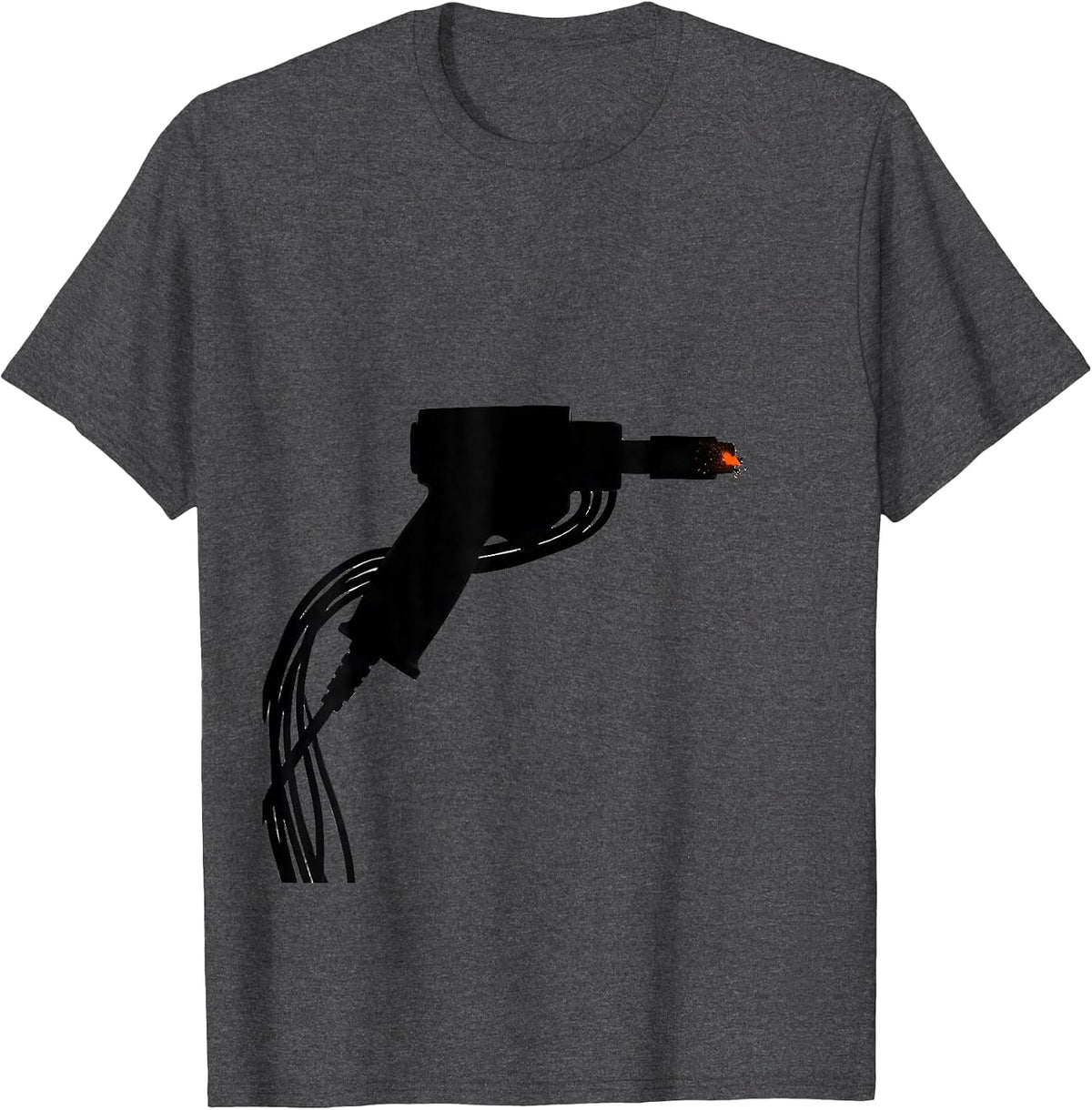 Men's MIG Welding Gun Minimalist Welder Trade Humor T-Shirt - Dark Heather Grey