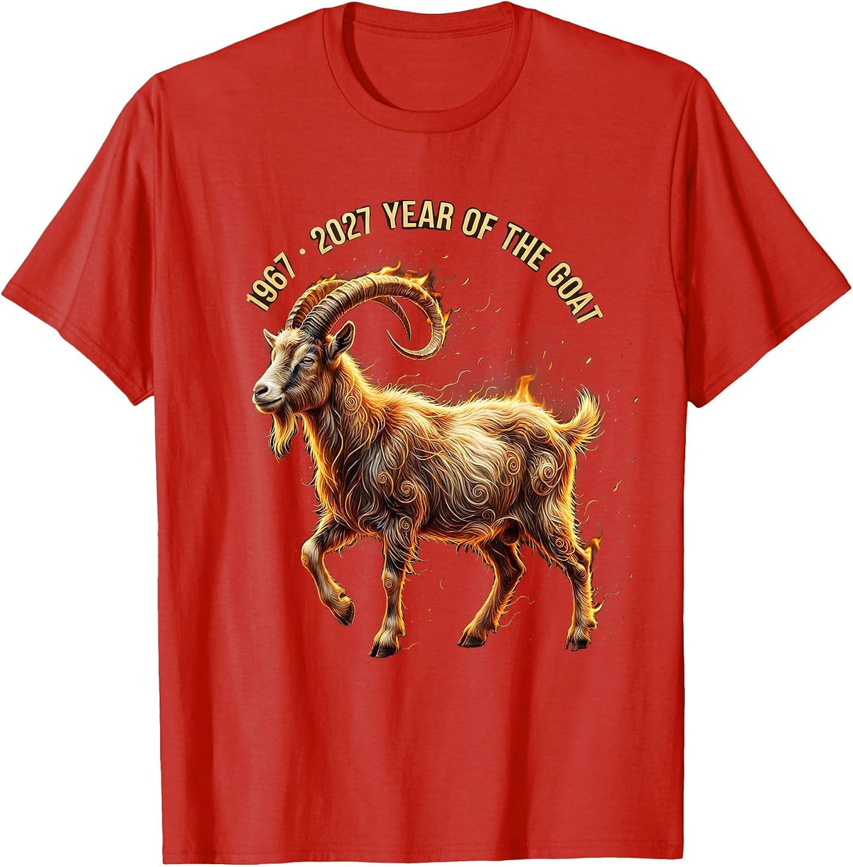 Men's 1967 · 2027 Year Of The Goat Lunar New Year Birthday T-Shirt - Red