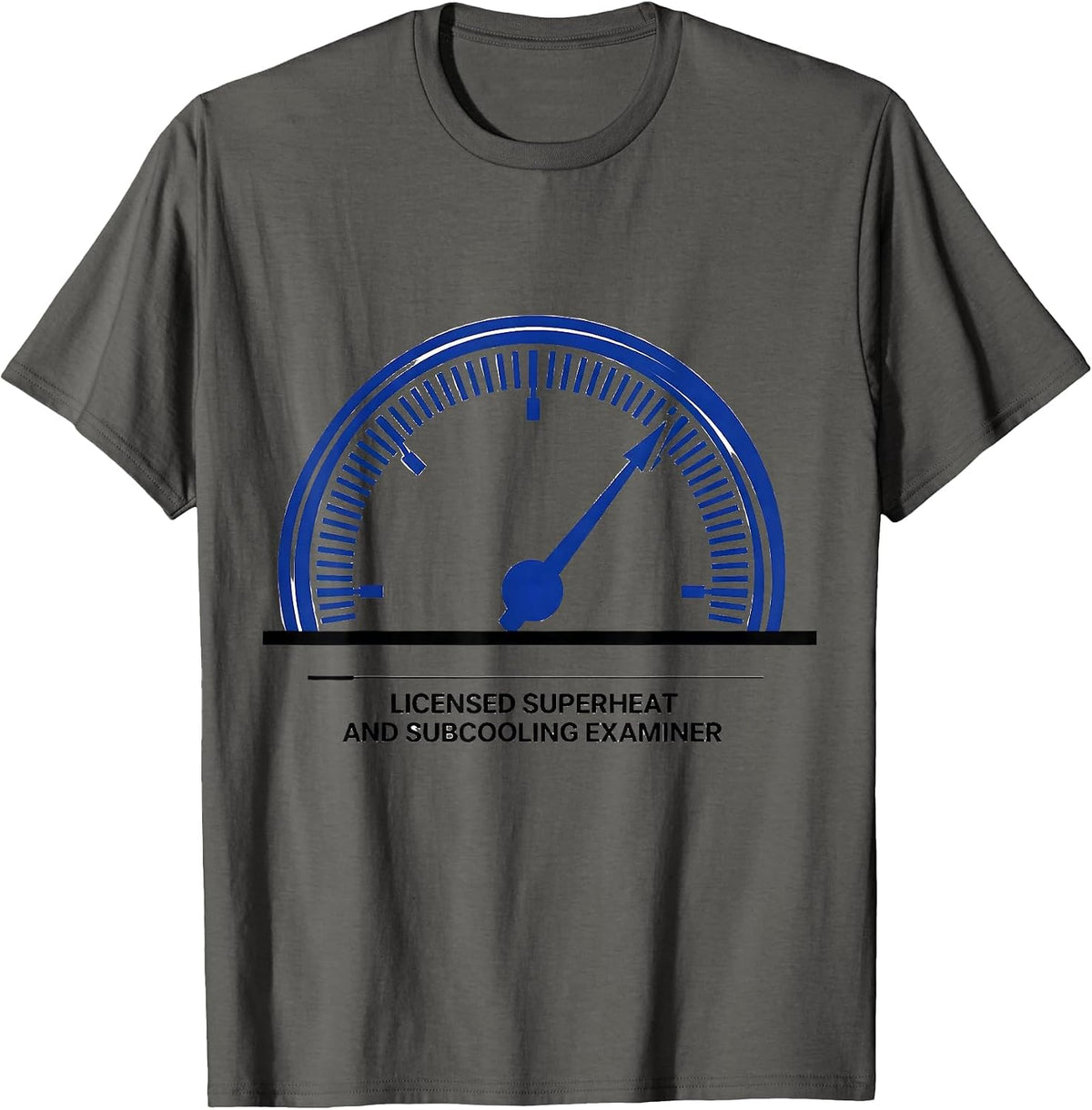 Men's Licensed Superheat and Subcooling Examiner HVAC Tech Humor T-Shirt - Asphalt Grey
