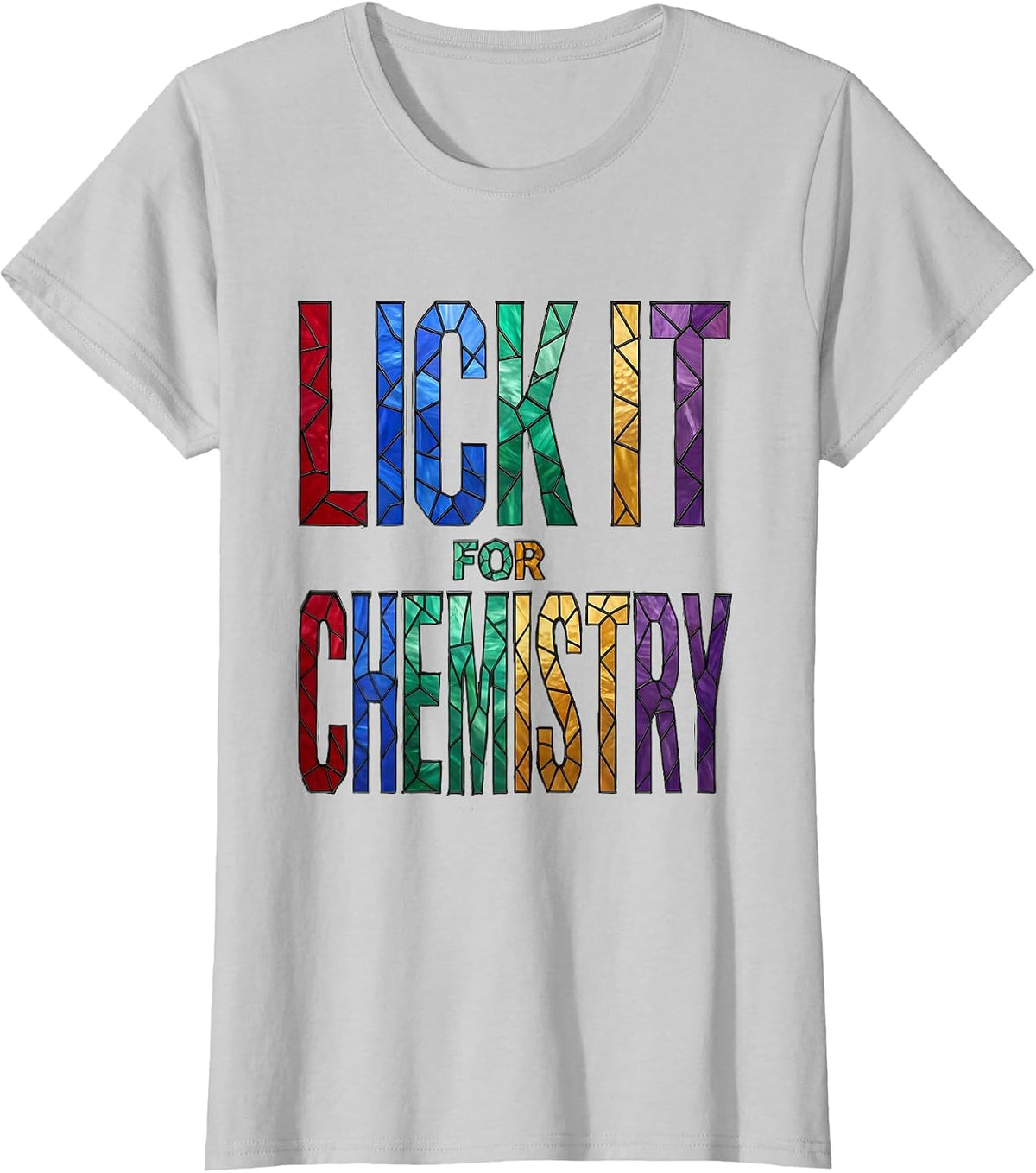 Lick It For Chemistry Periodic Table Design T-Shirt - Silver Grey
