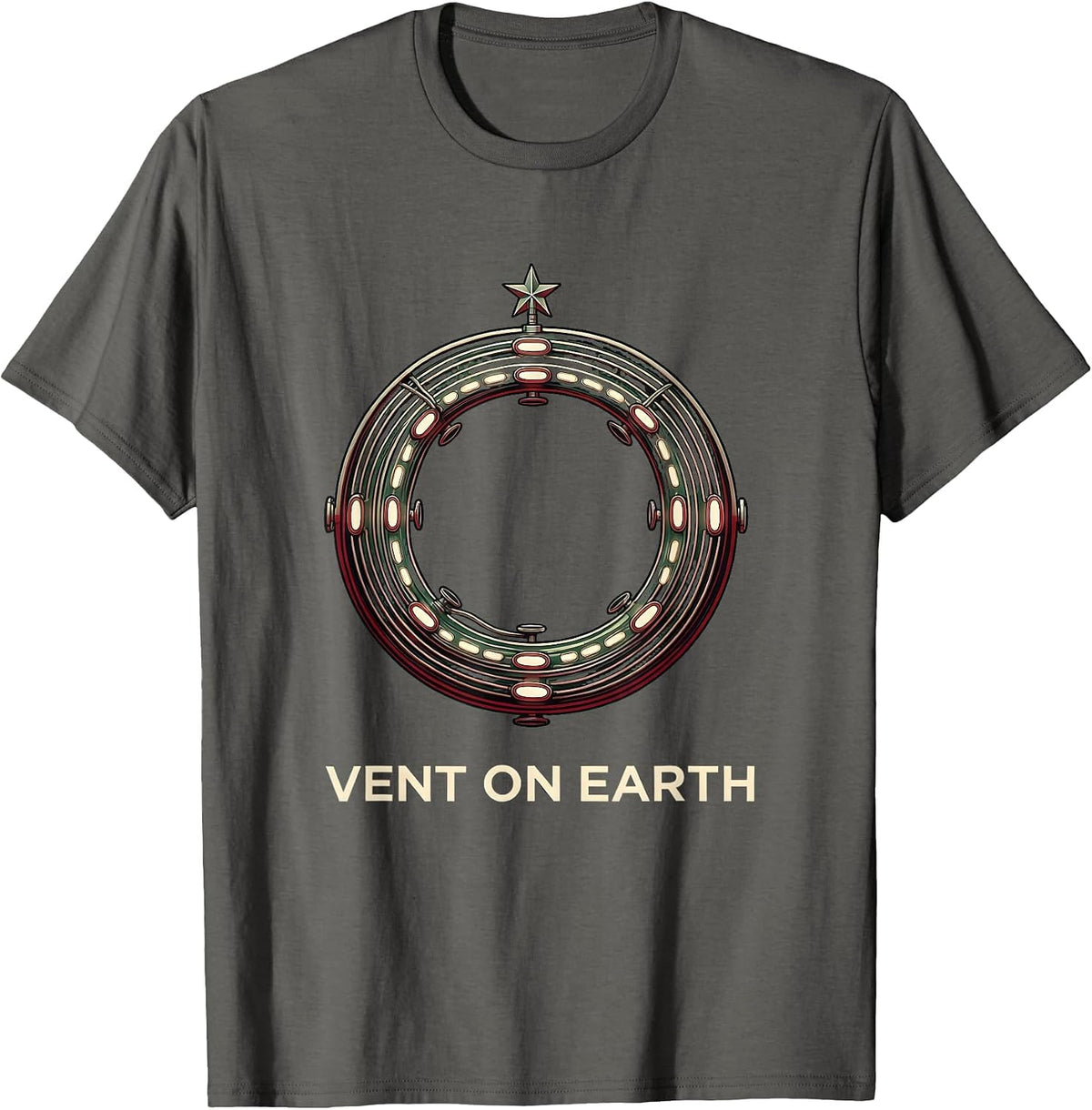 Men's Vent On Earth Funny Respiratory Therapist Christmas T-Shirt - Asphalt Grey