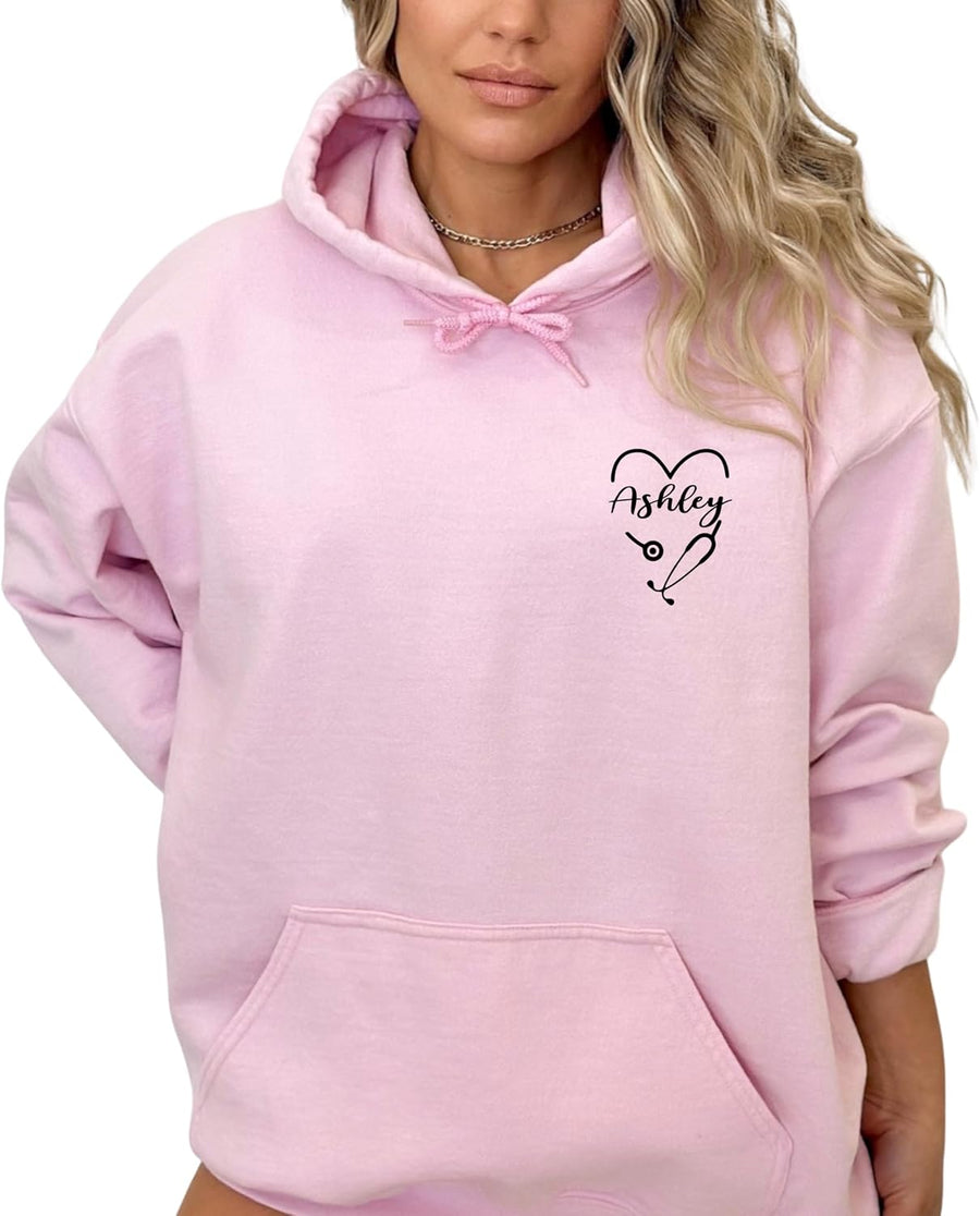 Personalized Nurse Womens Shirt, Custom Name Nursing Womens Gift, Registered Nurse Unisex T-Shirt, - Hoodie Sweatshirt